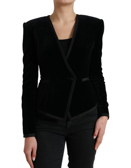 Dolce &amp; Gabbana Elegant double-breasted blazer in cotton and silk