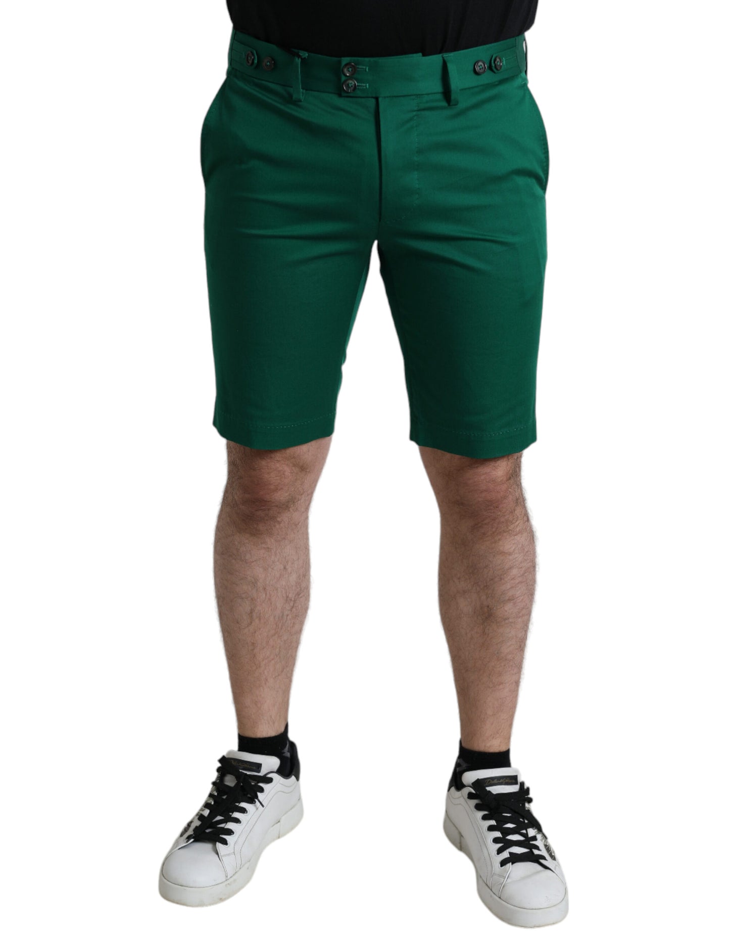 Dolce &amp; Gabbana Elegant cotton Bermuda shorts in deep green