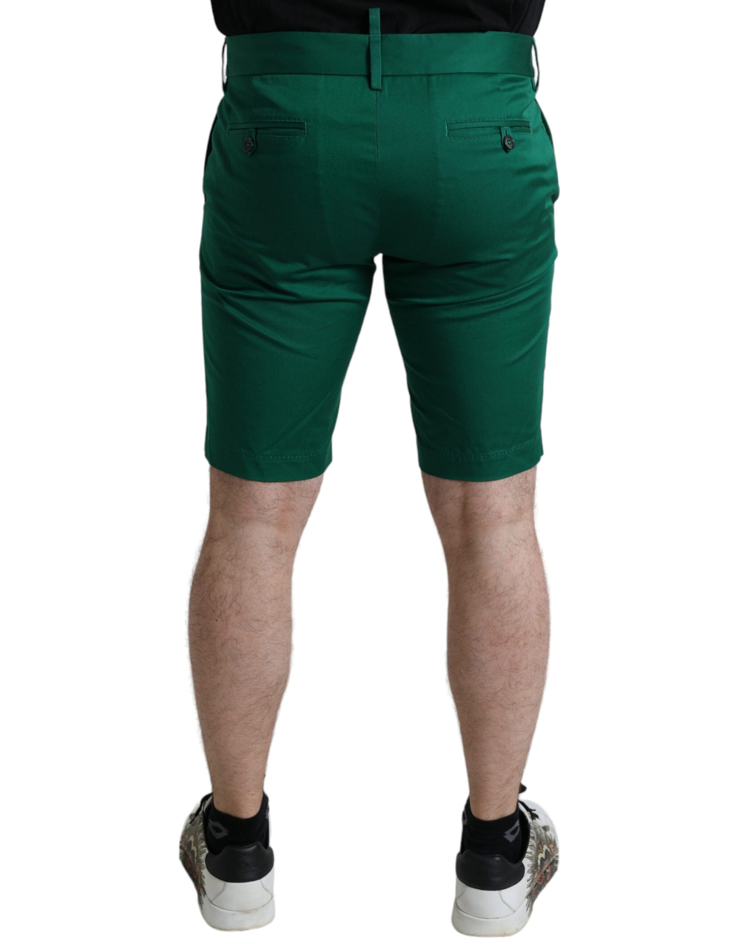 Dolce &amp; Gabbana Elegant cotton Bermuda shorts in deep green