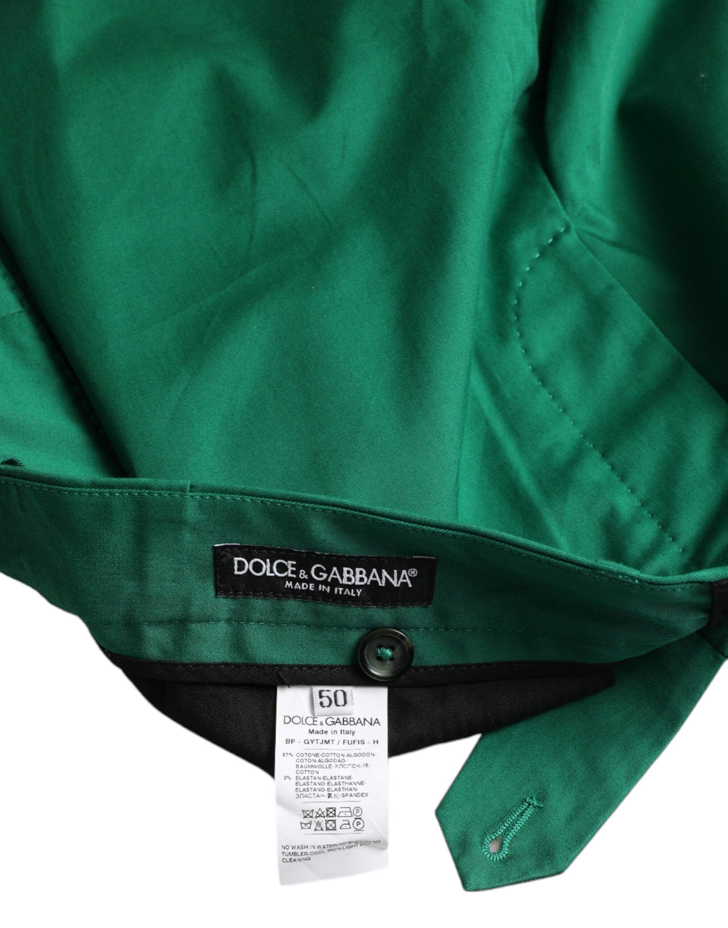 Dolce &amp; Gabbana Elegant cotton Bermuda shorts in deep green