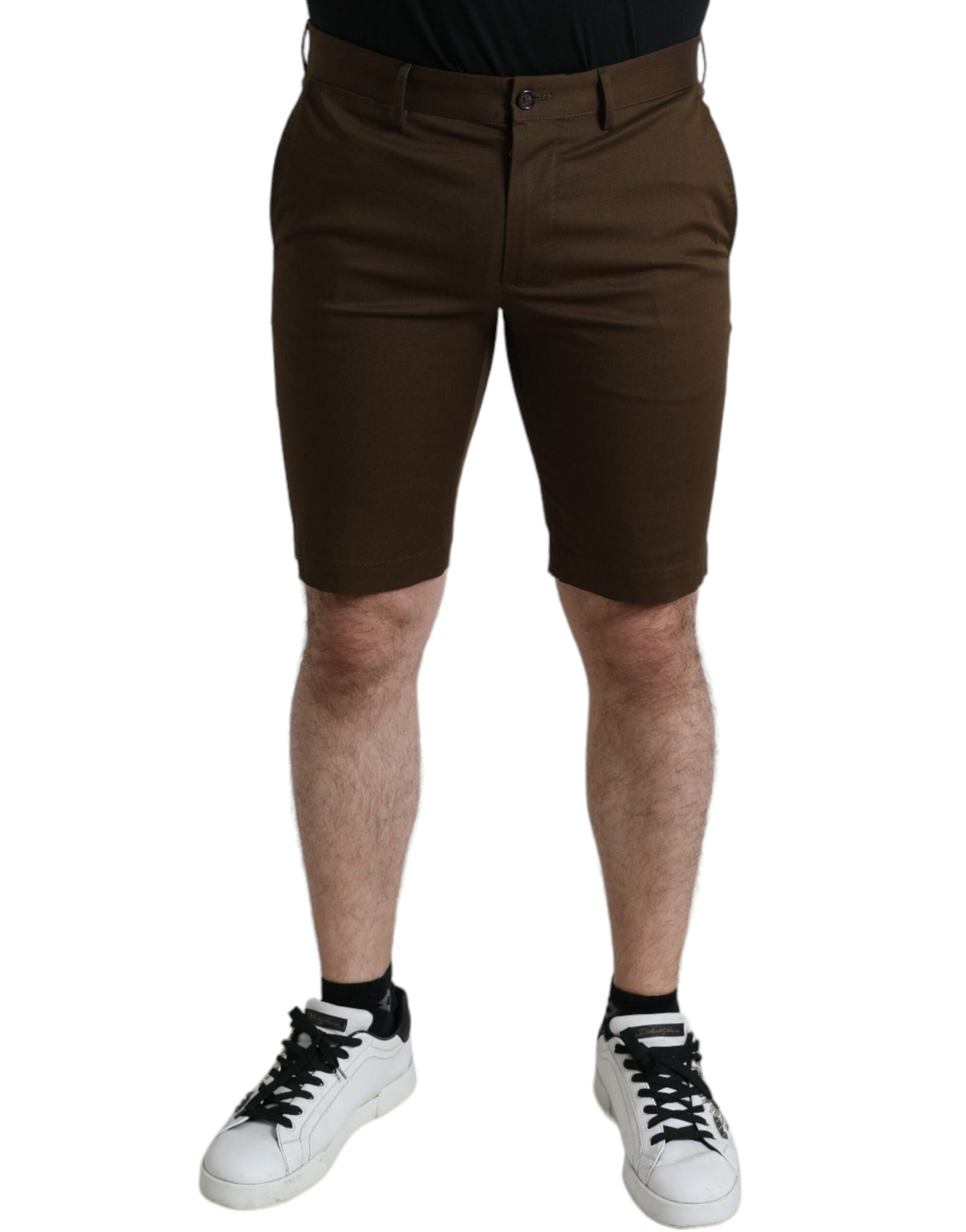 Dolce &amp; Gabbana Chic brown Bermuda shorts with logo detail