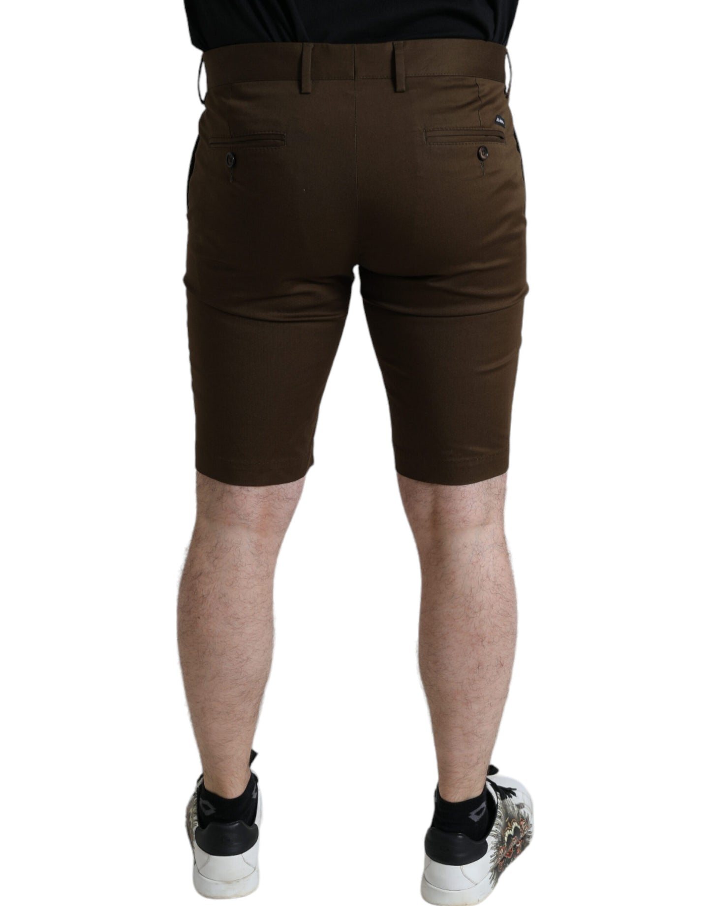 Dolce &amp; Gabbana Chic brown Bermuda shorts with logo detail