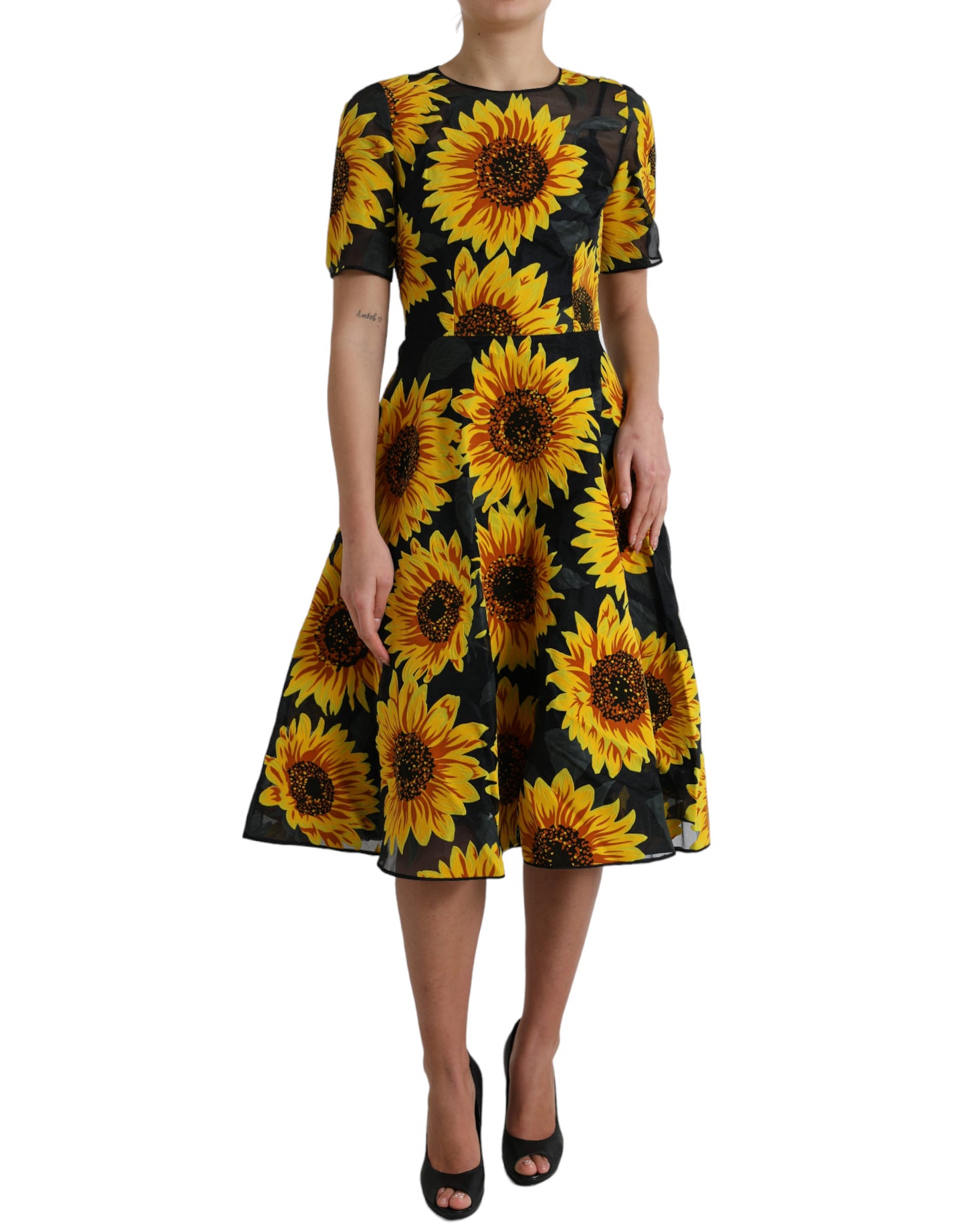 Dolce &amp; Gabbana Summery Sunflower A-Line Midi Dress