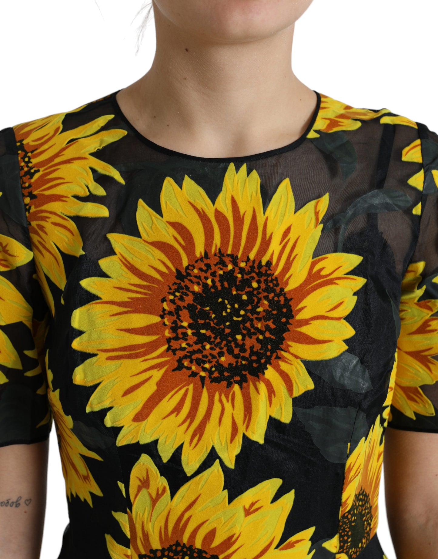 Dolce &amp; Gabbana Summery Sunflower A-Line Midi Dress