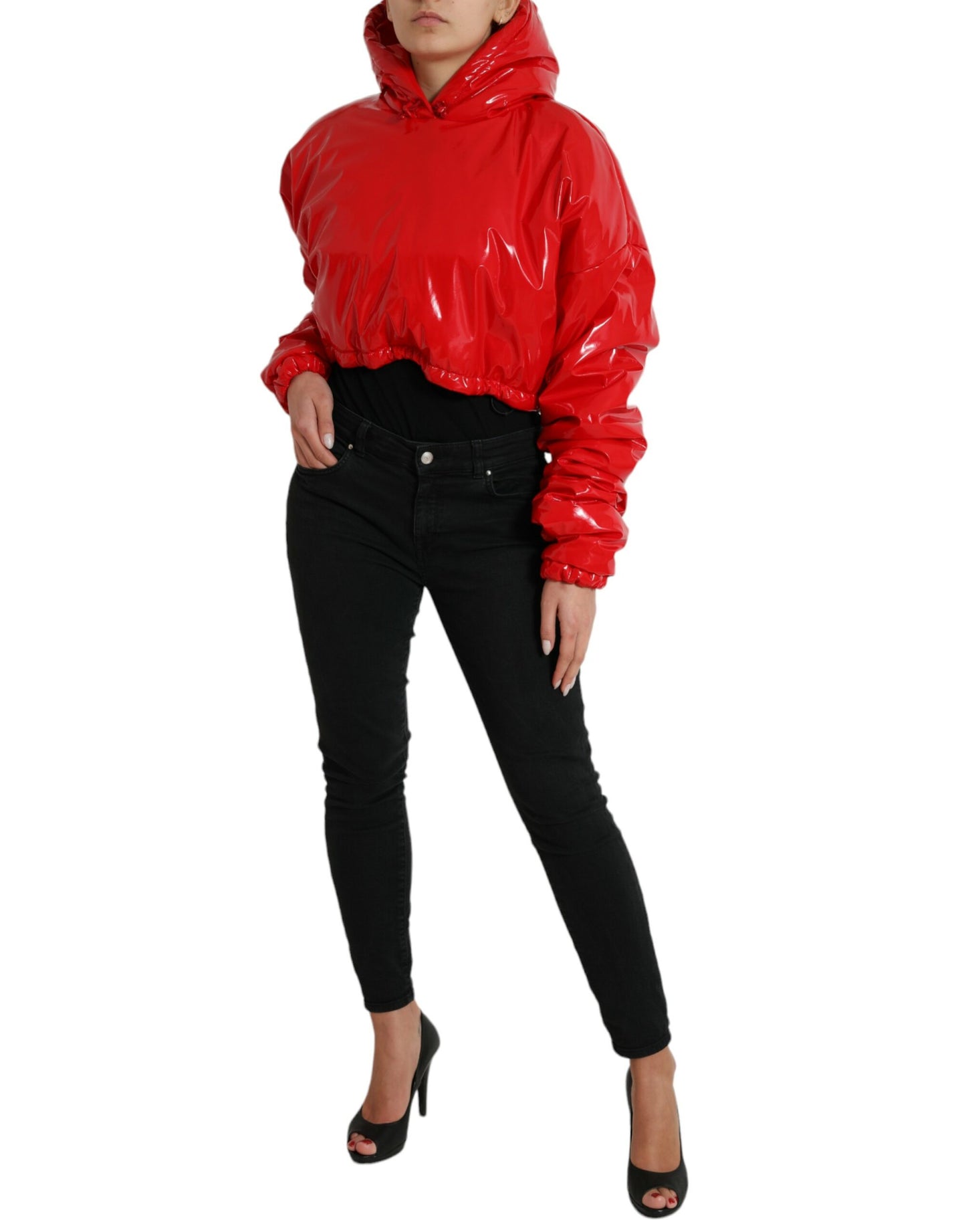 Dolce &amp; Gabbana Chic shiny red short jacket