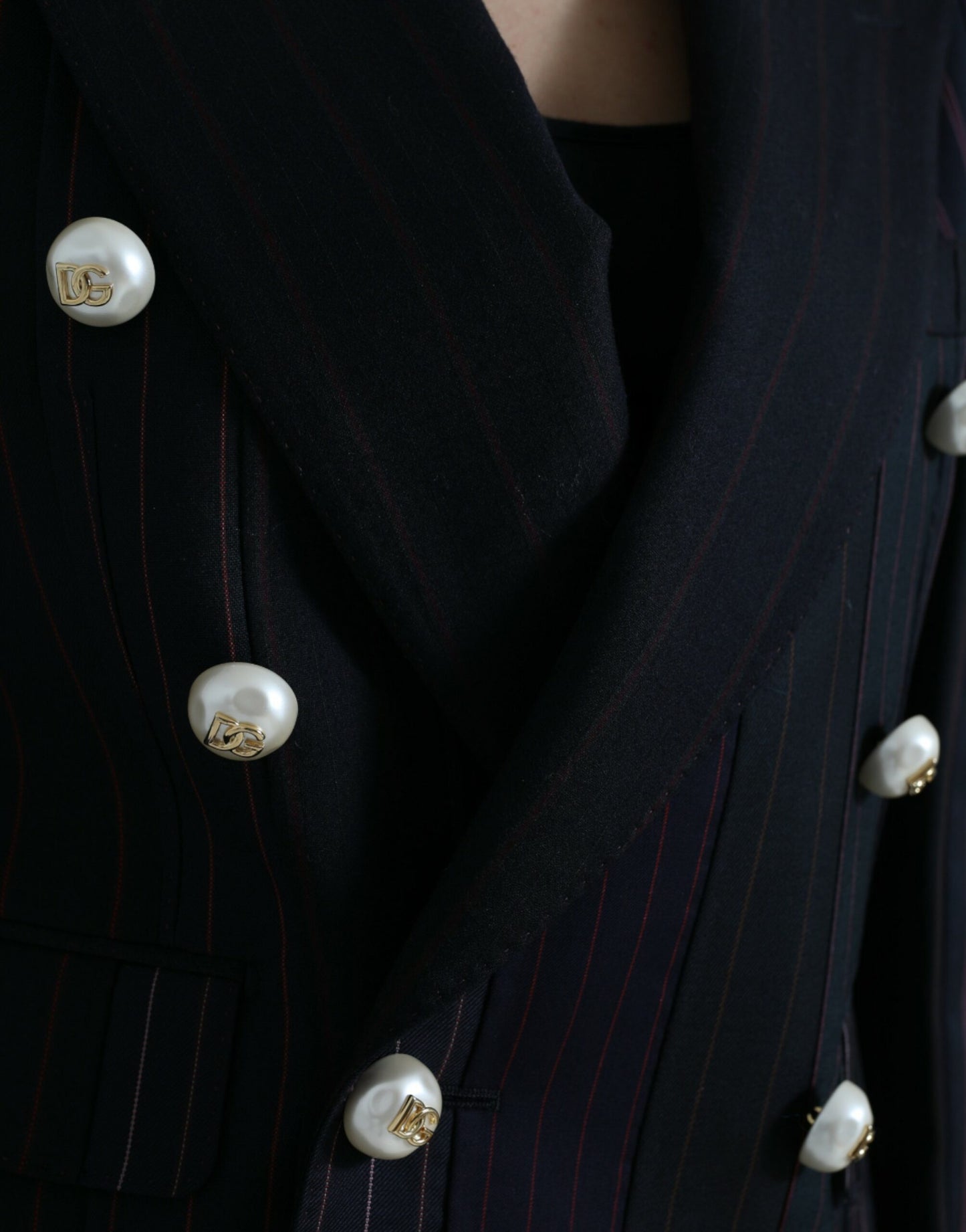 Dolce &amp; Gabbana Elegant striped double-breasted wool blazer