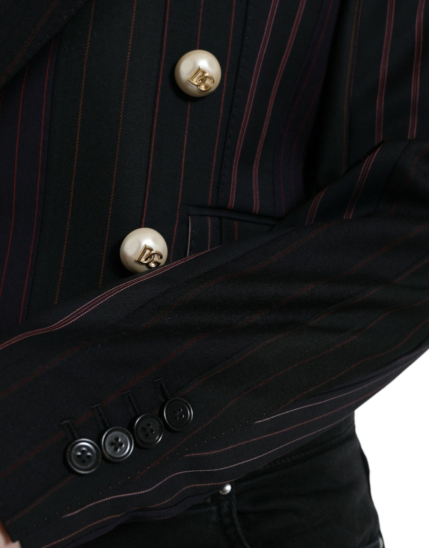 Dolce &amp; Gabbana Elegant striped double-breasted wool blazer