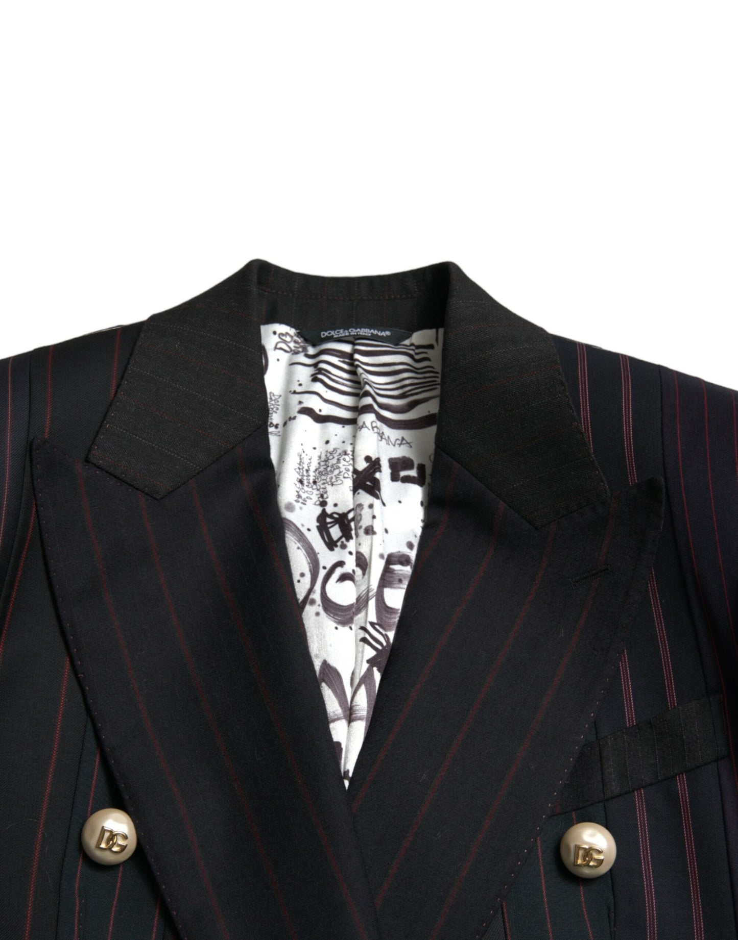 Dolce &amp; Gabbana Elegant striped double-breasted wool blazer