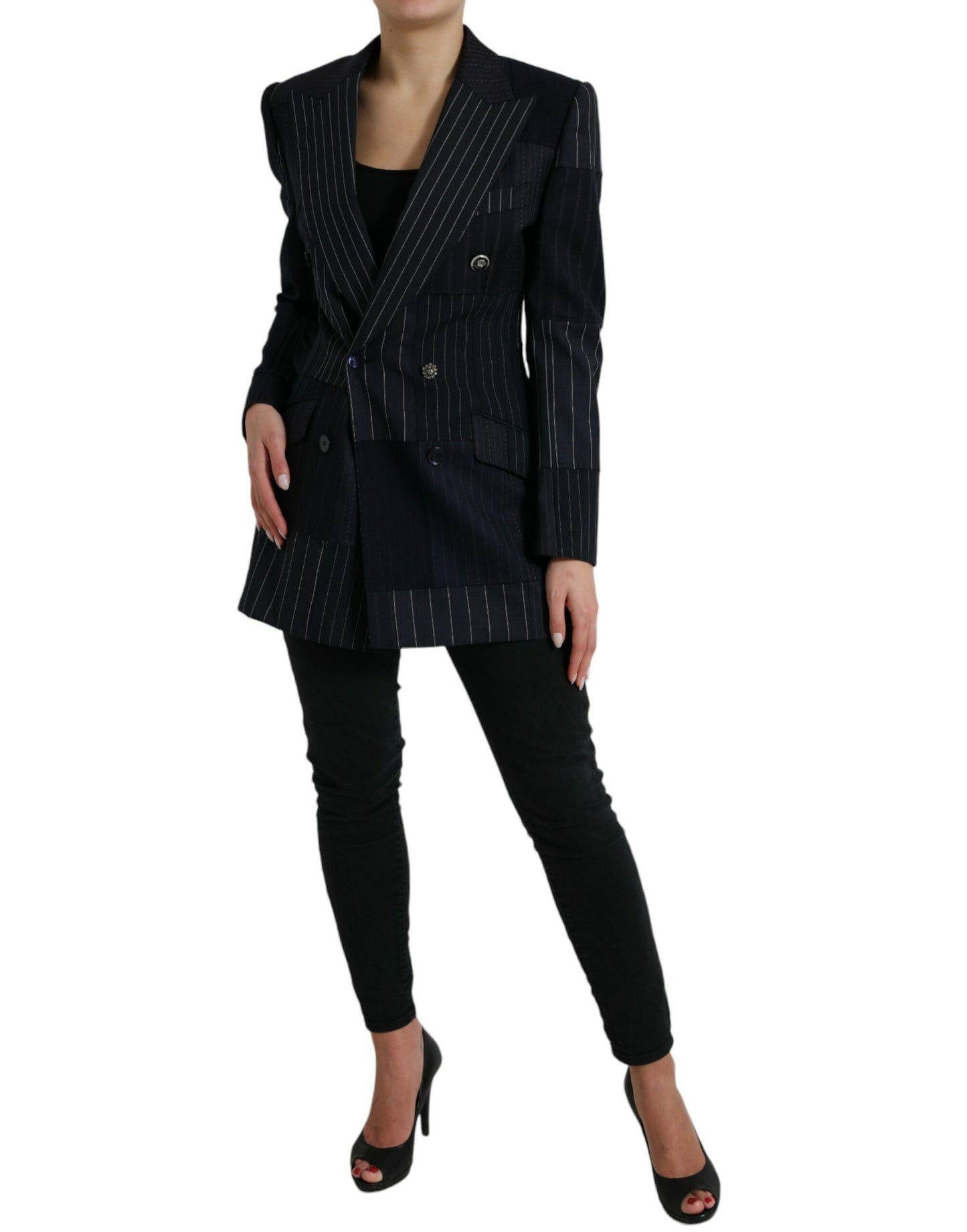 Dolce &amp; Gabbana Elegant striped blazer made of virgin wool