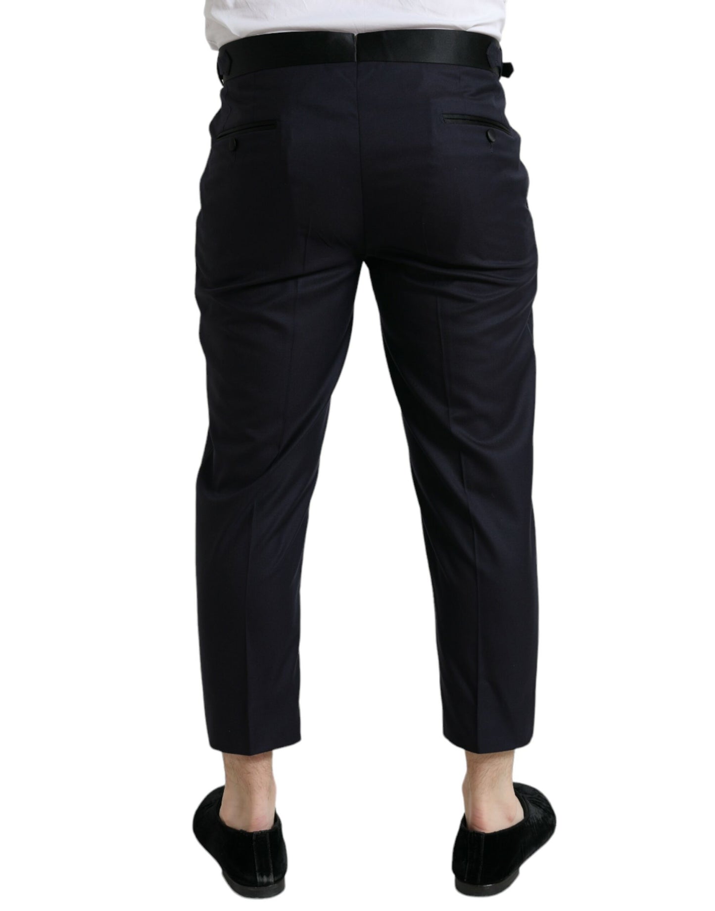 Dolce &amp; Gabbana Elegant Cropped Dress Pants in Wool-Silk Blend