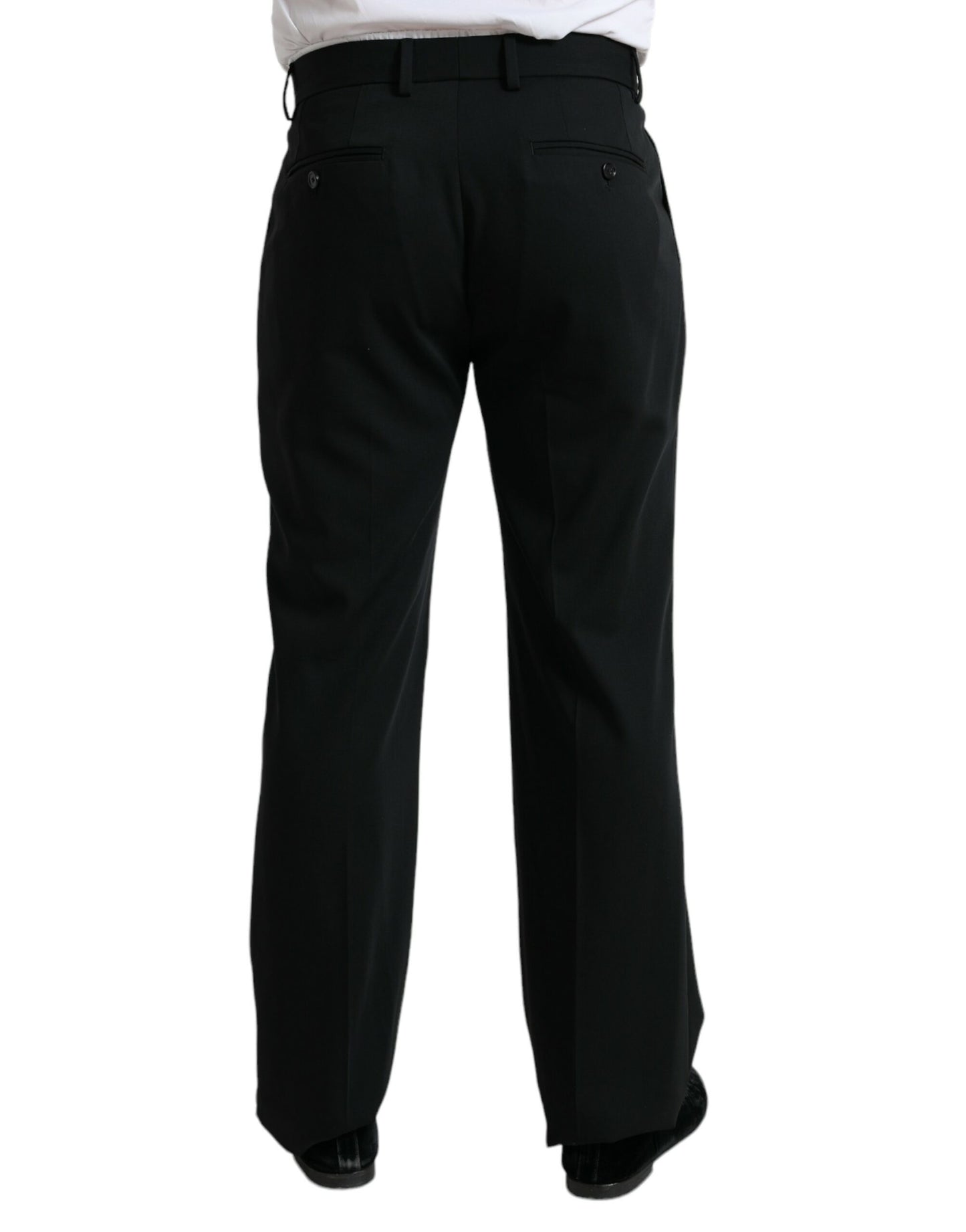 Dolce &amp; Gabbana Elegant Black Wool Dress Pants