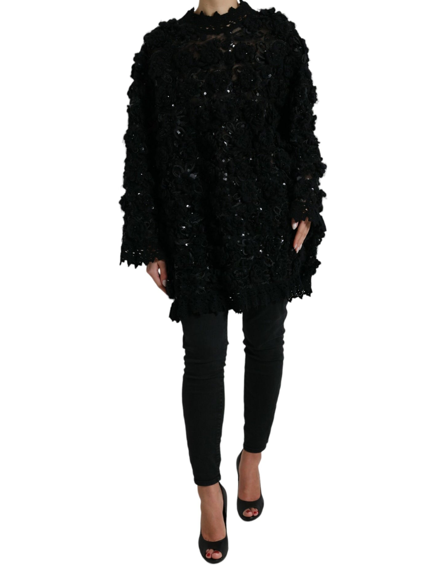 Dolce &amp; Gabbana Black Sequined Sweater