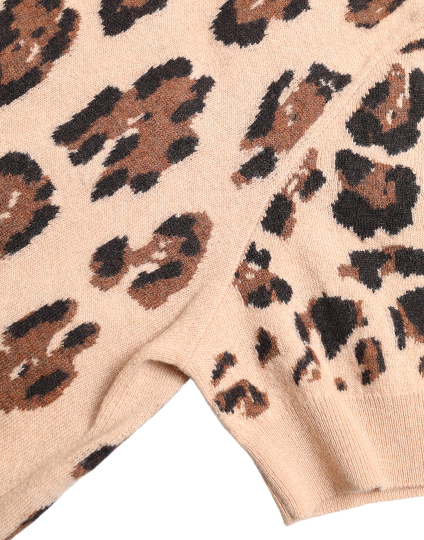 Dolce &amp; Gabbana Elegant beige leopard wool turtleneck sweater