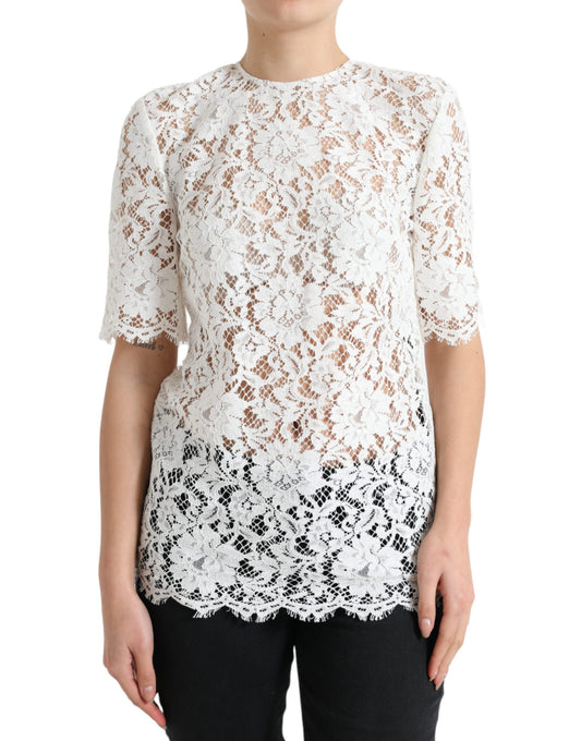 Dolce &amp; Gabbana Elegant white lace blouse