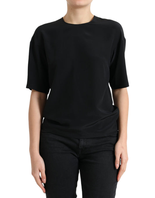 Dolce &amp; Gabbana Elegant round neck blouse in silk blend