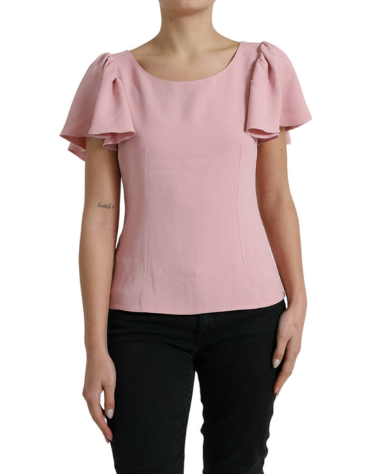 Dolce &amp; Gabbana Chic pink top with bell sleeves