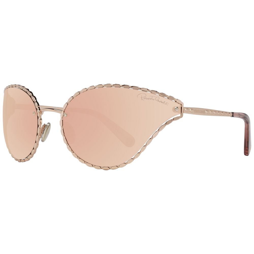 Roberto Cavalli Oval Mirrored Sunglasses in Rose Gold