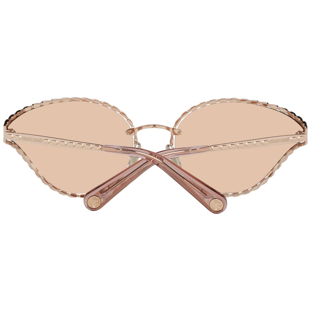 Roberto Cavalli Oval Mirrored Sunglasses in Rose Gold