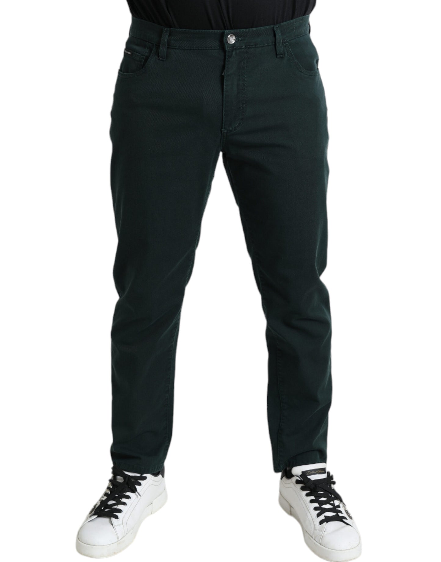 Dolce &amp; Gabbana Elegant green skinny jeans made of cotton