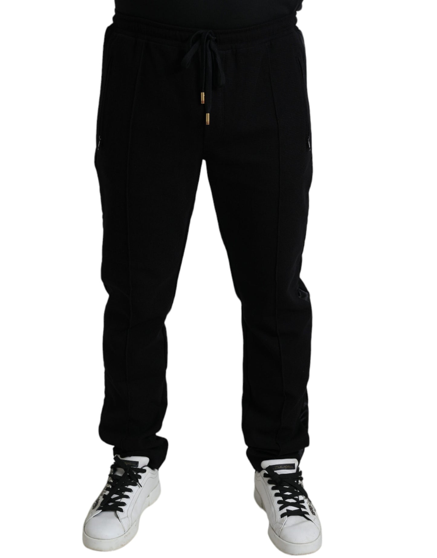 Dolce &amp; Gabbana Elegant jogging pants in black cotton blend