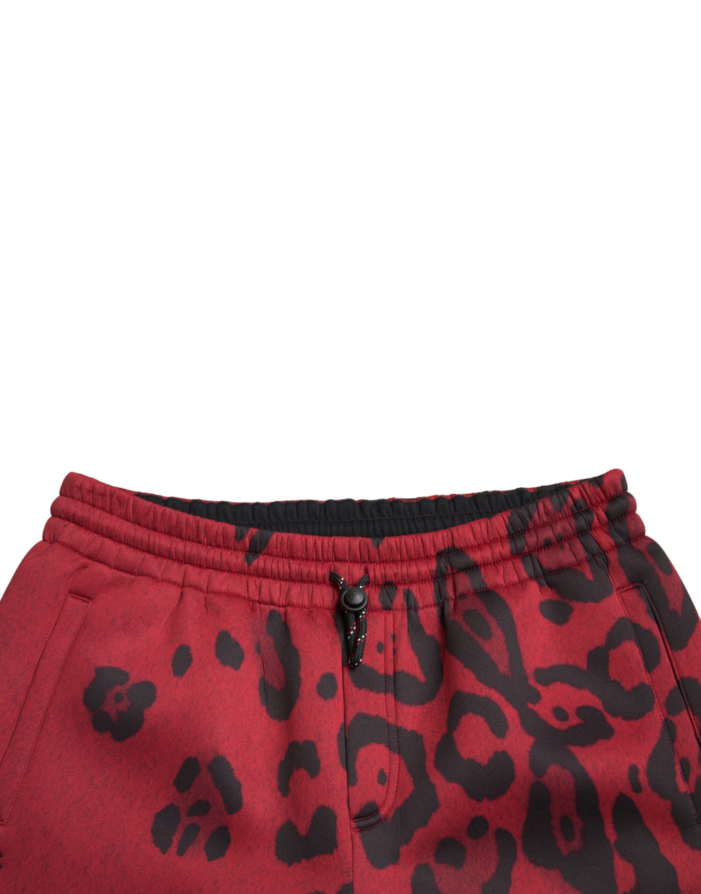 Dolce &amp; Gabbana Elegant jogging pants with leopard print in red and black