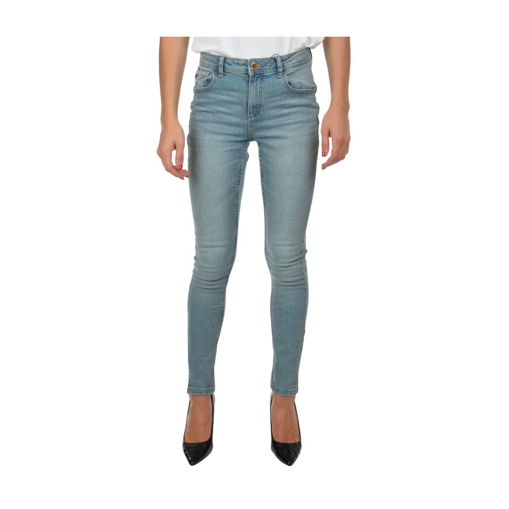 Yes Zee Light Blue Cotton Skinny Jeans for Women