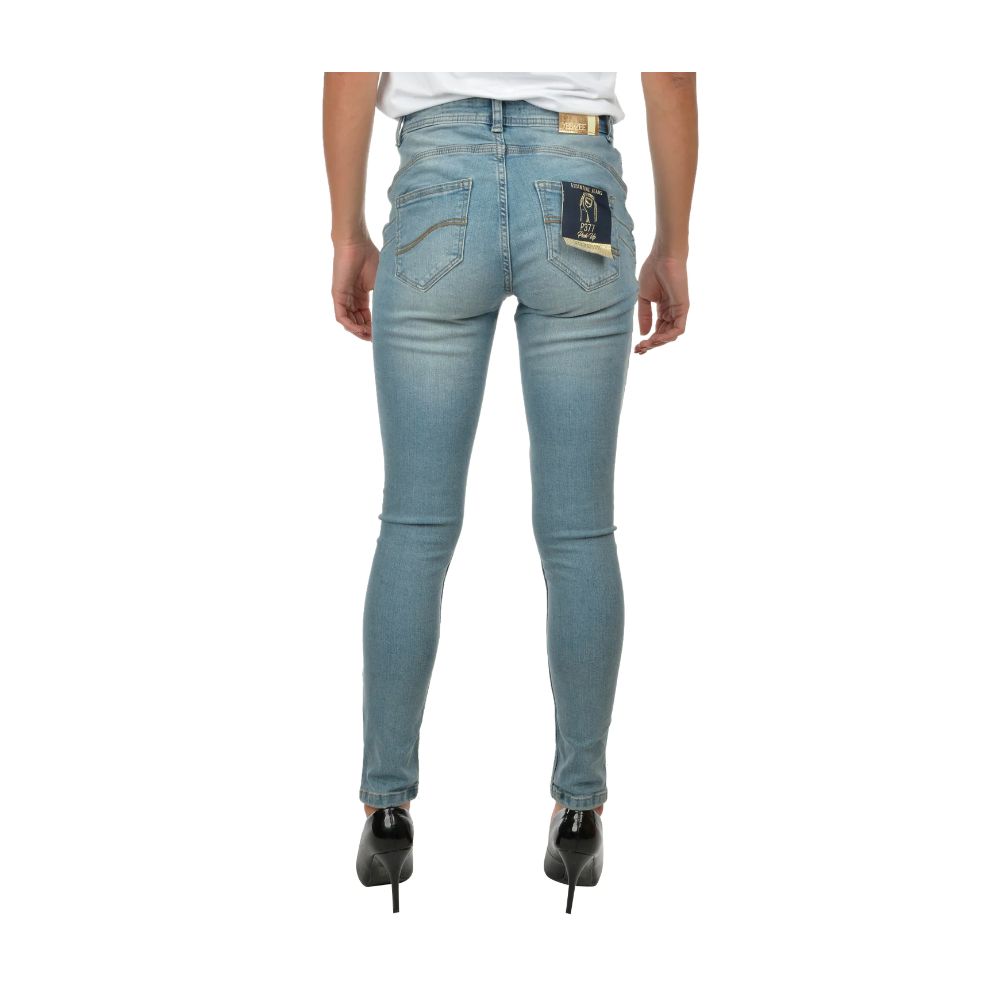 Yes Zee Light Blue Cotton Skinny Jeans for Women