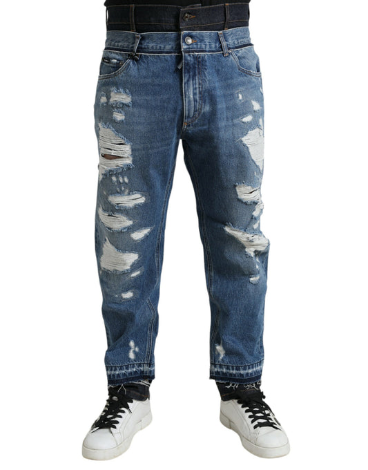 Dolce & Gabbana Schicke zerfledderte Denim-Jeans im Skinny-Look