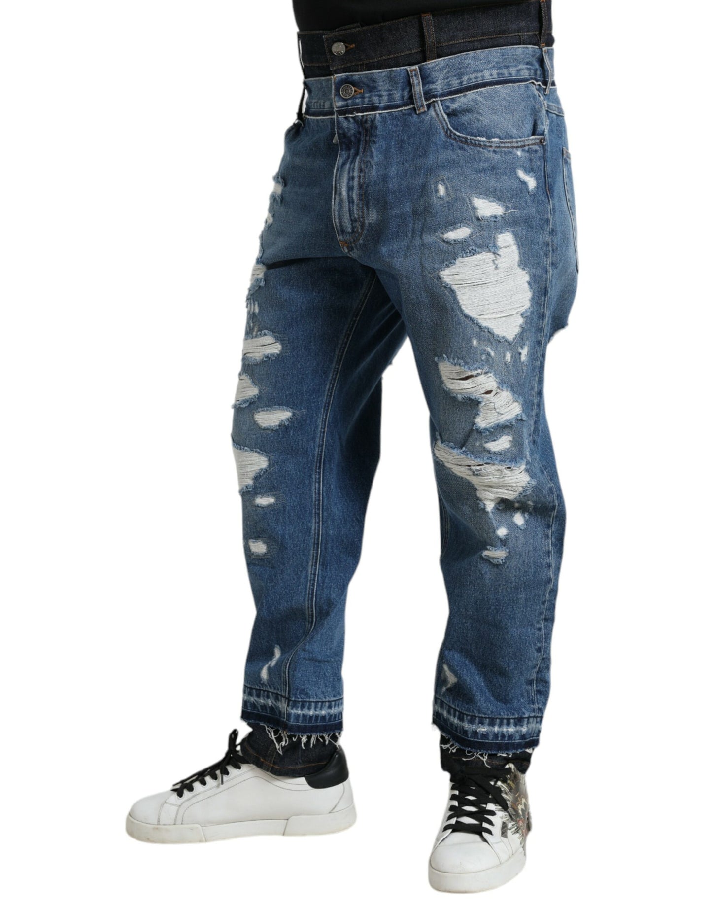 Dolce & Gabbana Schicke zerfledderte Denim-Jeans im Skinny-Look