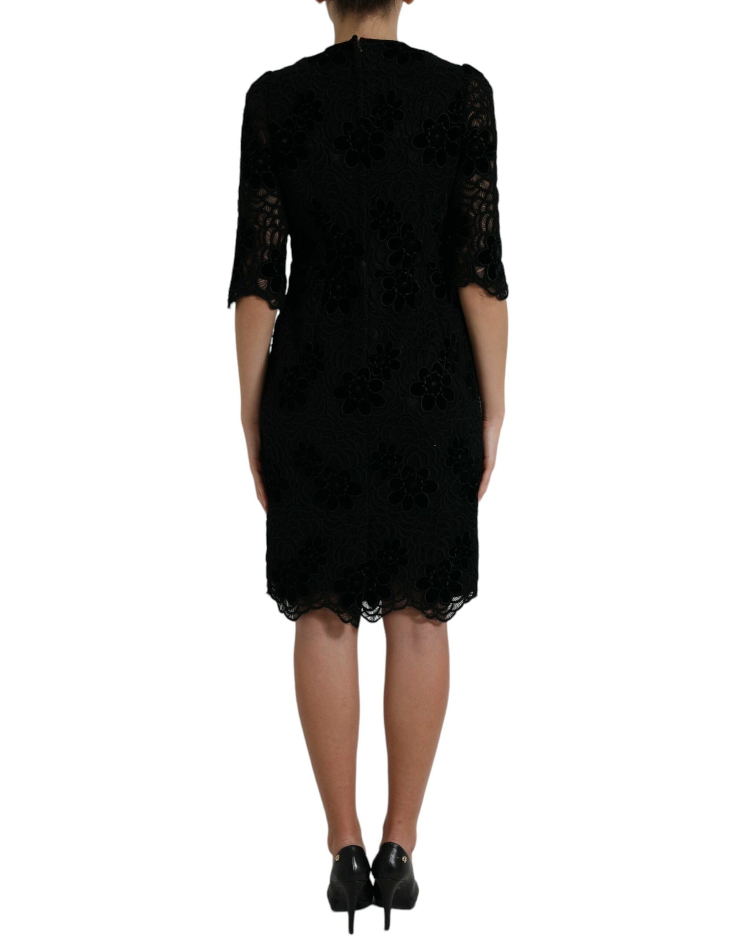 Dolce &amp; Gabbana Elegant sheath dress with floral lace