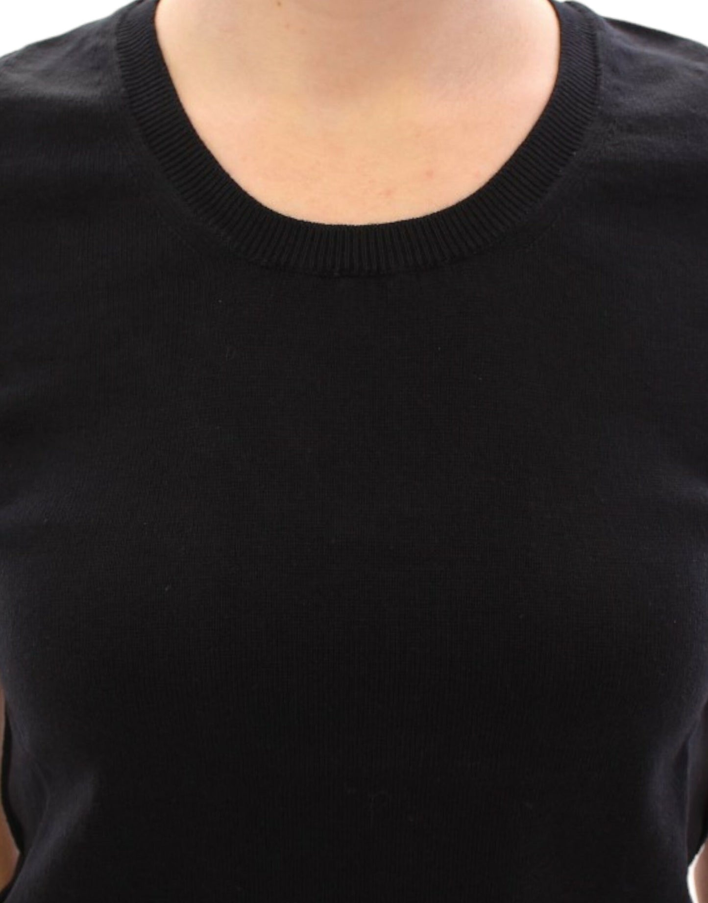 Dolce &amp; Gabbana Elegant Black Cotton Crew Neck T-Shirt