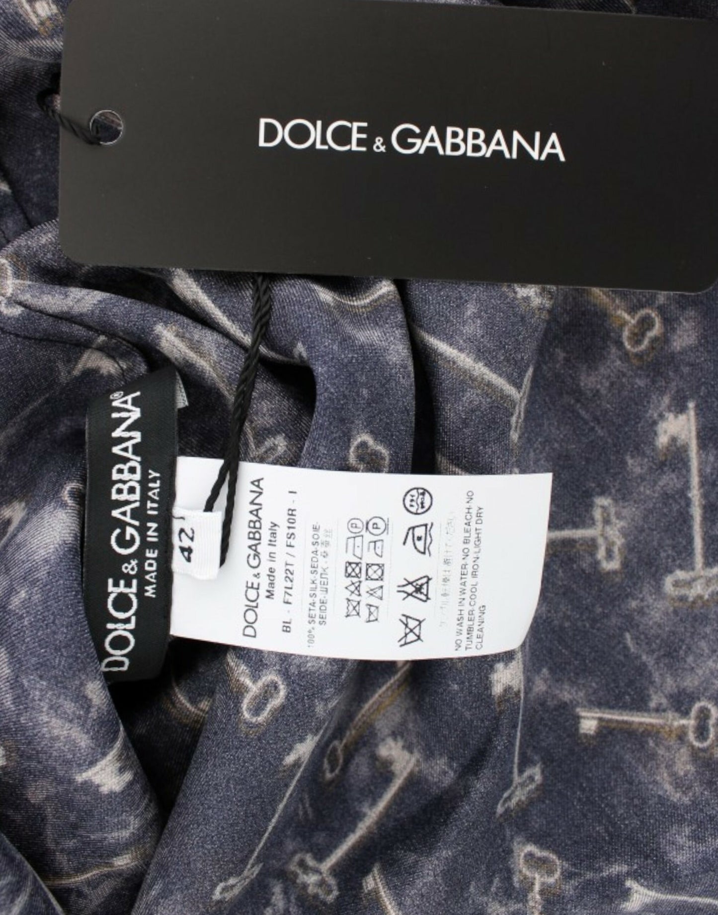 Dolce &amp; Gabbana Enchanted Sicily silk blouse with golden key print