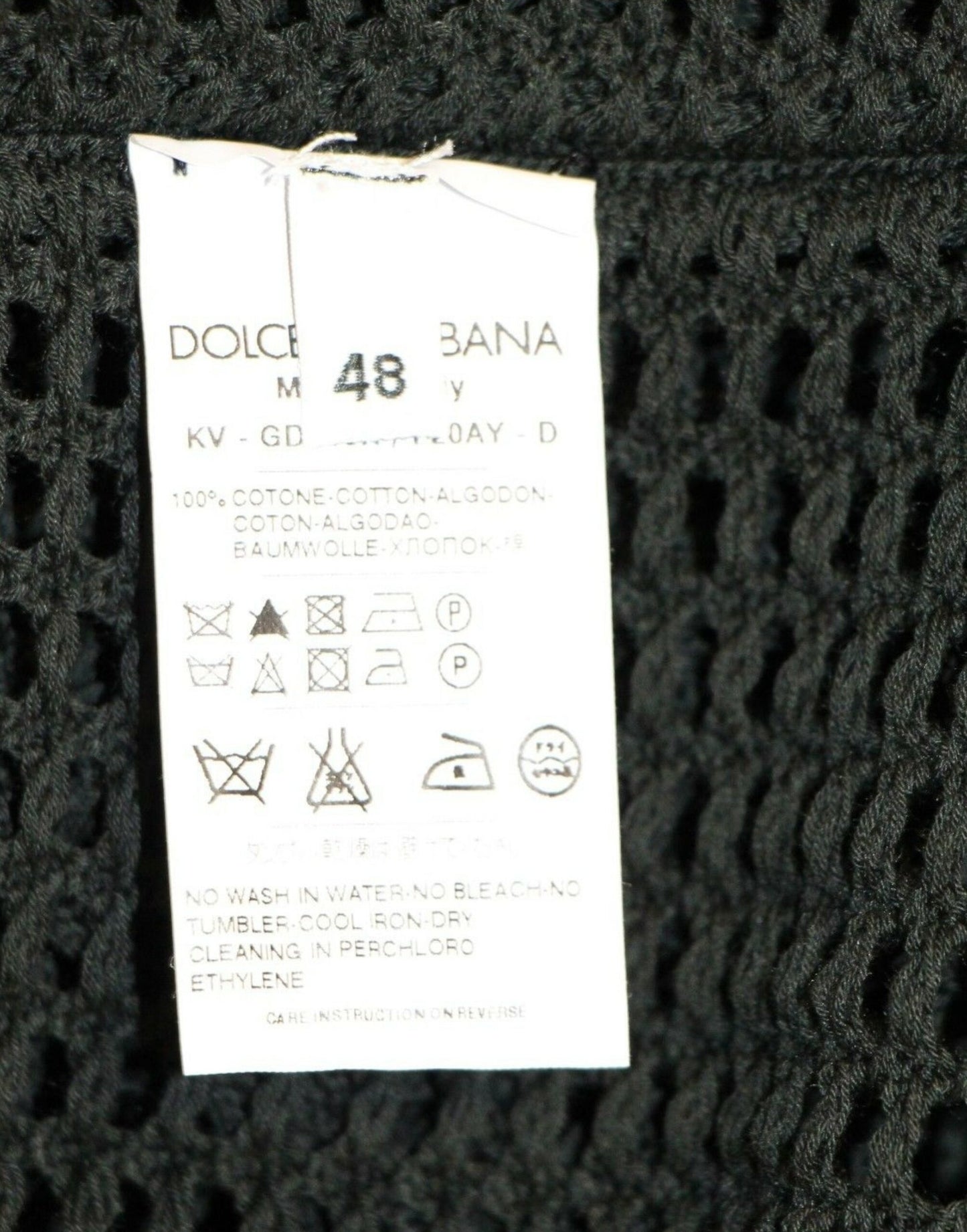 Dolce & Gabbana Eleganter dunkelgrüner Strickpullover mit V-Ausschnitt