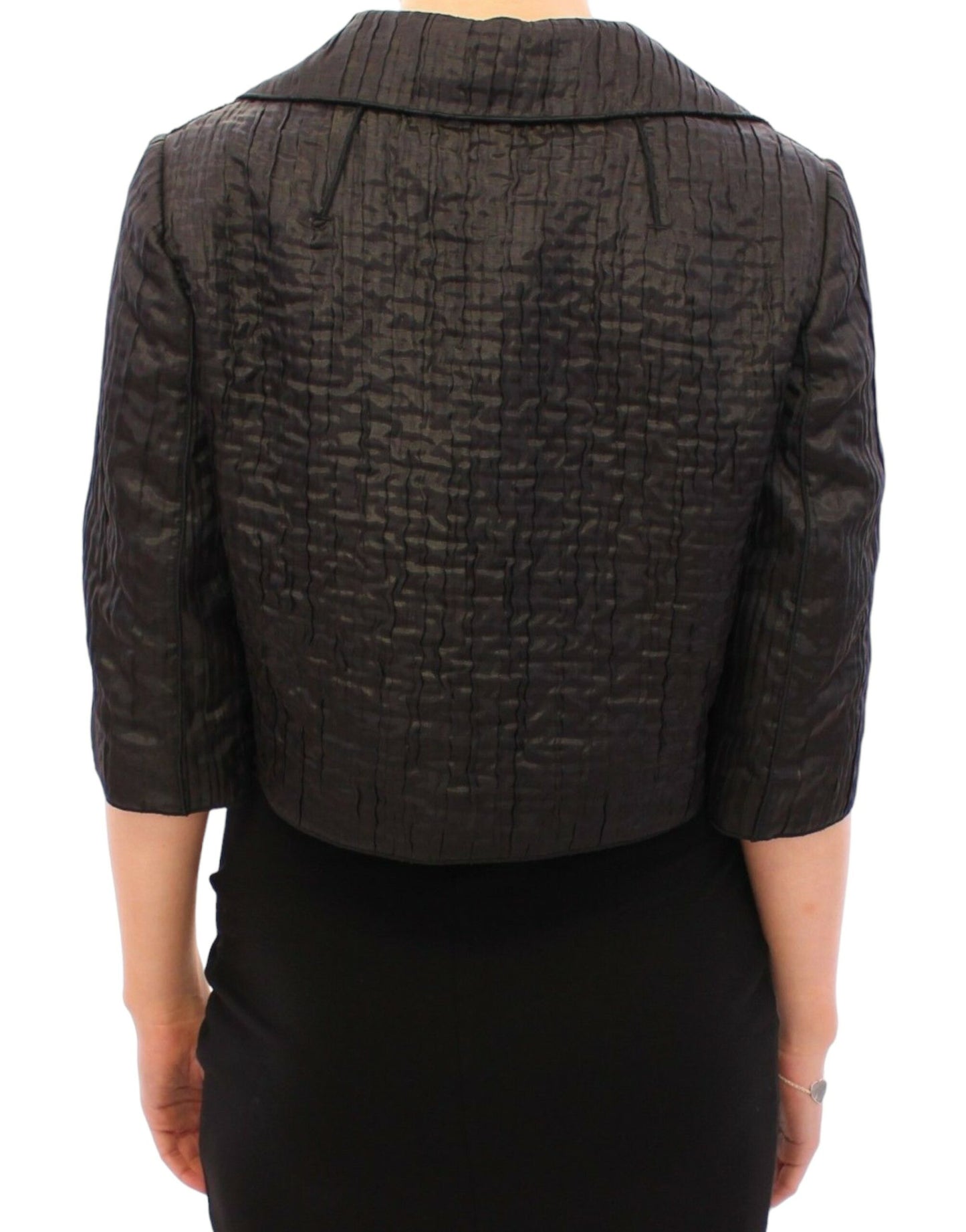 Dolce &amp; Gabbana Elegant Black Bolero Shrug Jacket