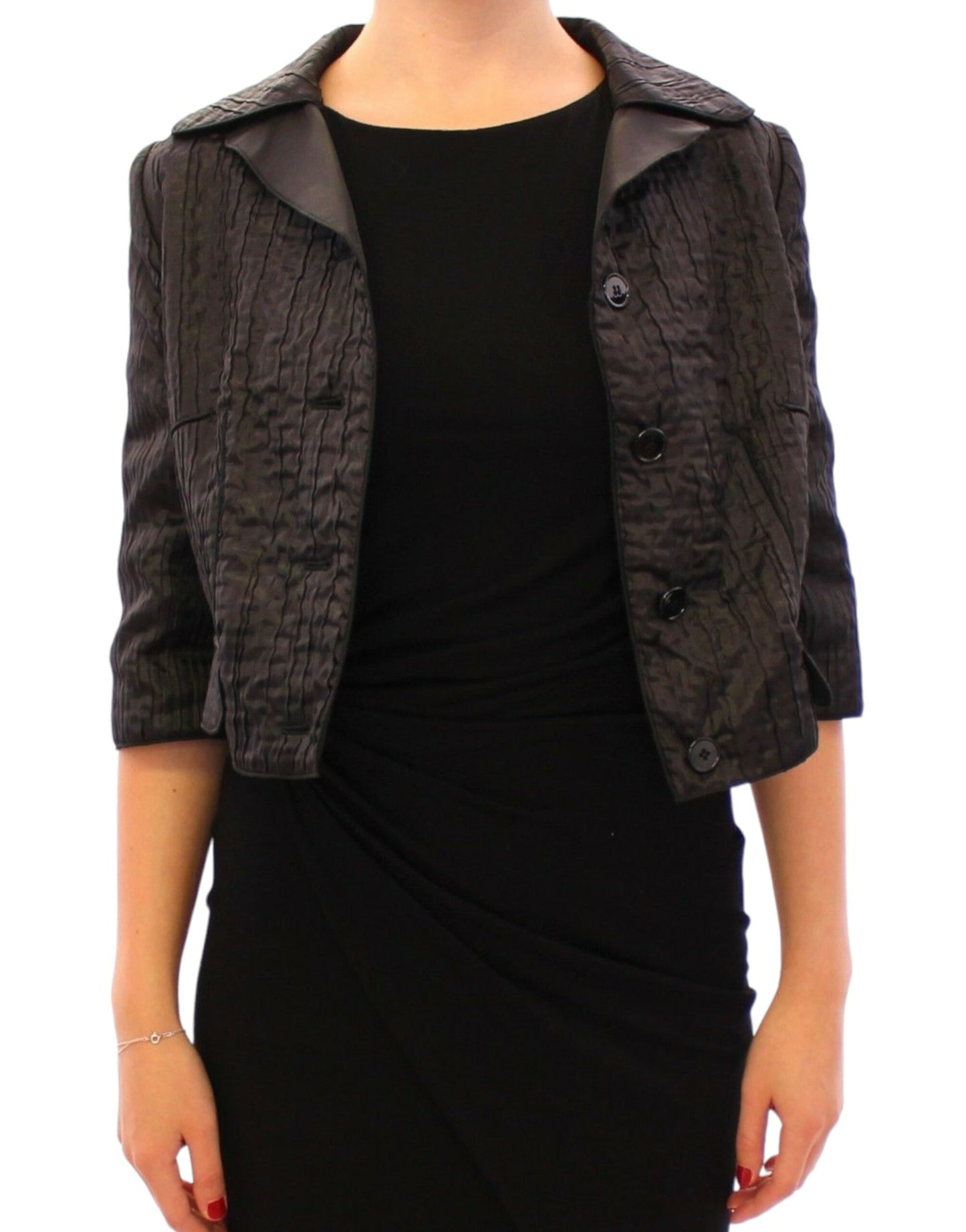 Dolce &amp; Gabbana Elegant Black Bolero Shrug Jacket