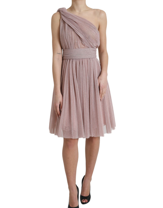 Dolce & Gabbana Elegantes asymmetrisches rosa Tüllkleid