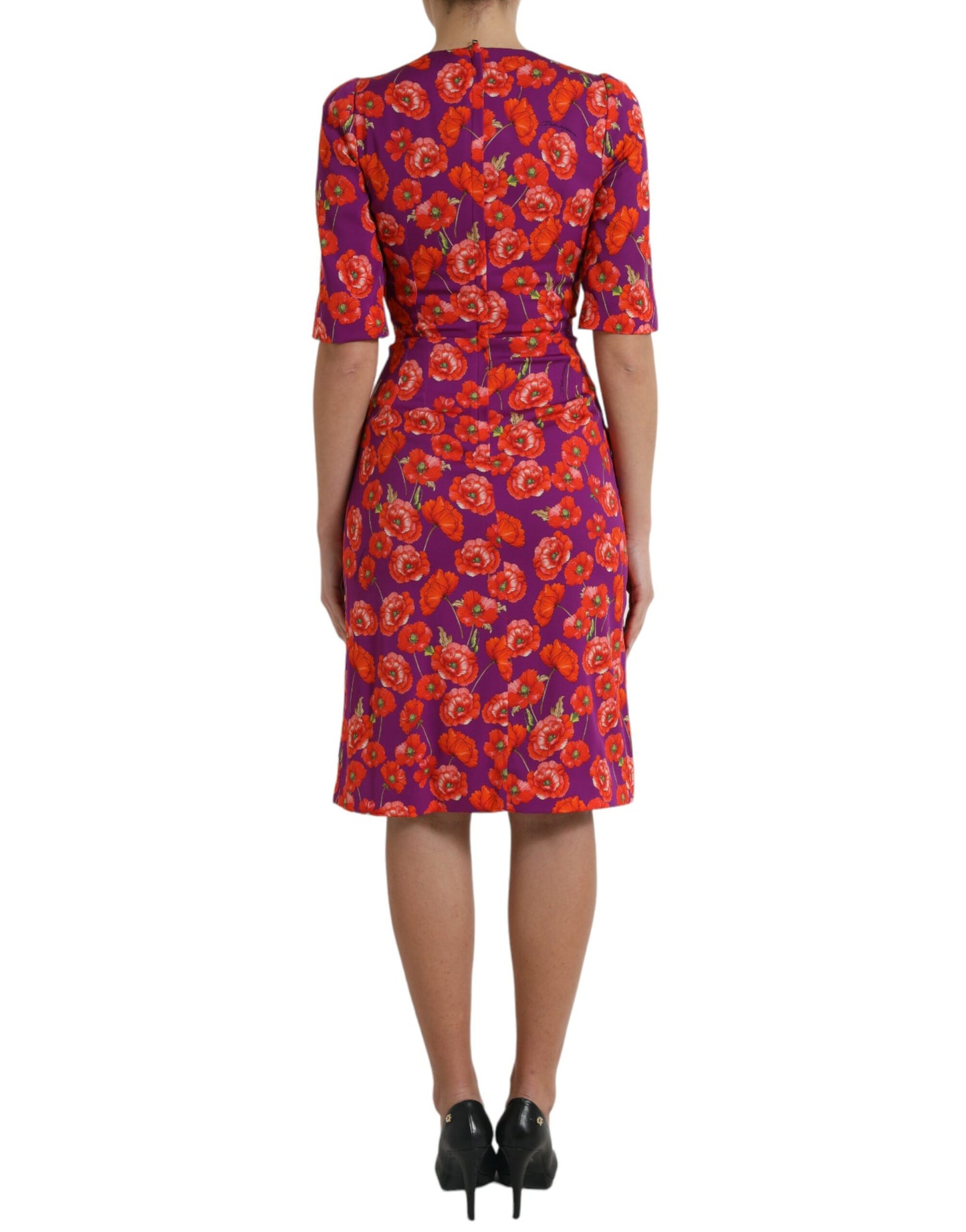 Dolce &amp; Gabbana Vibrant Floral Silk Charmeuse Dress