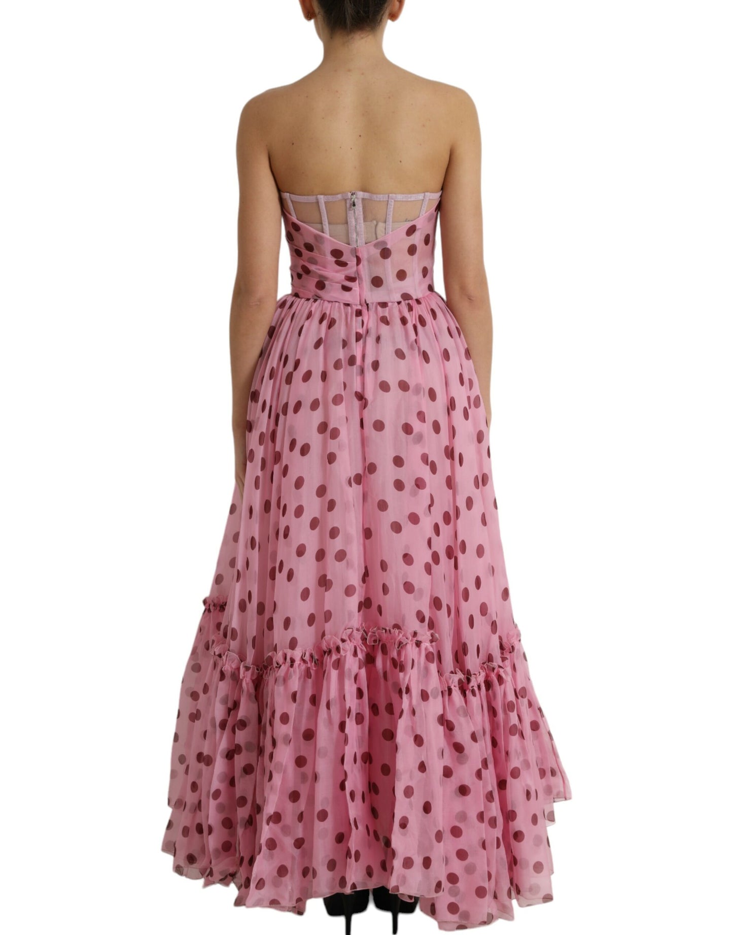 Dolce &amp; Gabbana Chic strapless silk A-line dress in pink