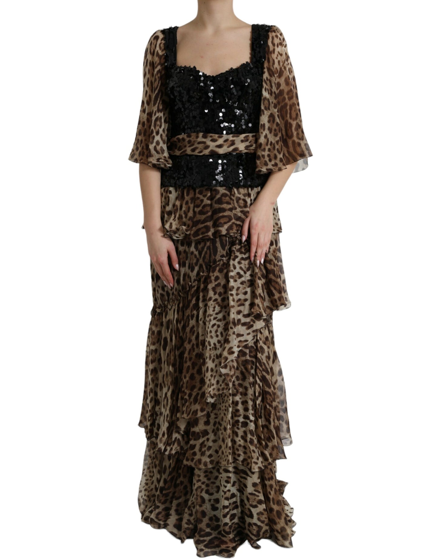 Dolce &amp; Gabbana Elegant Leopard Sequin Dress