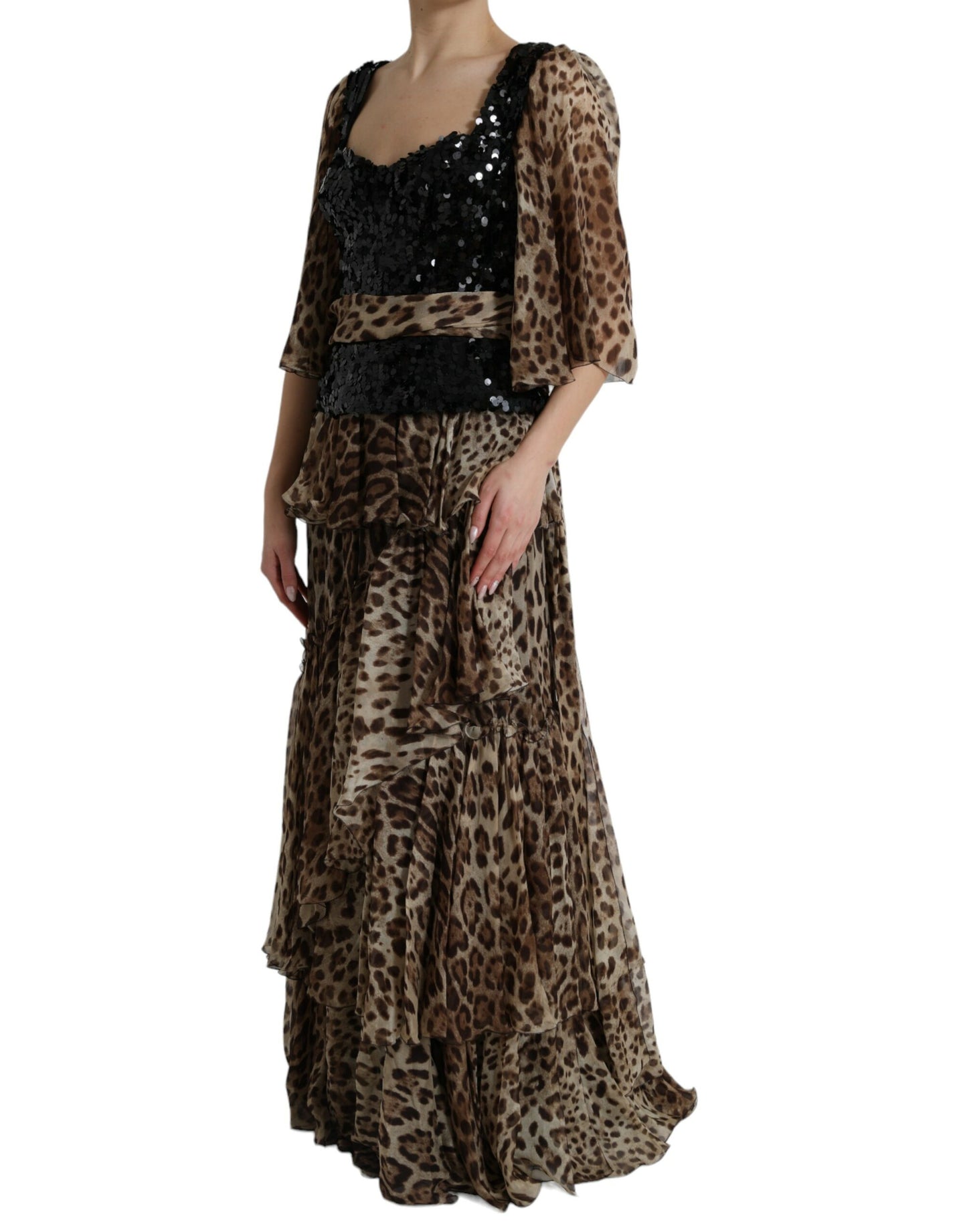 Dolce &amp; Gabbana Elegant Leopard Sequin Dress