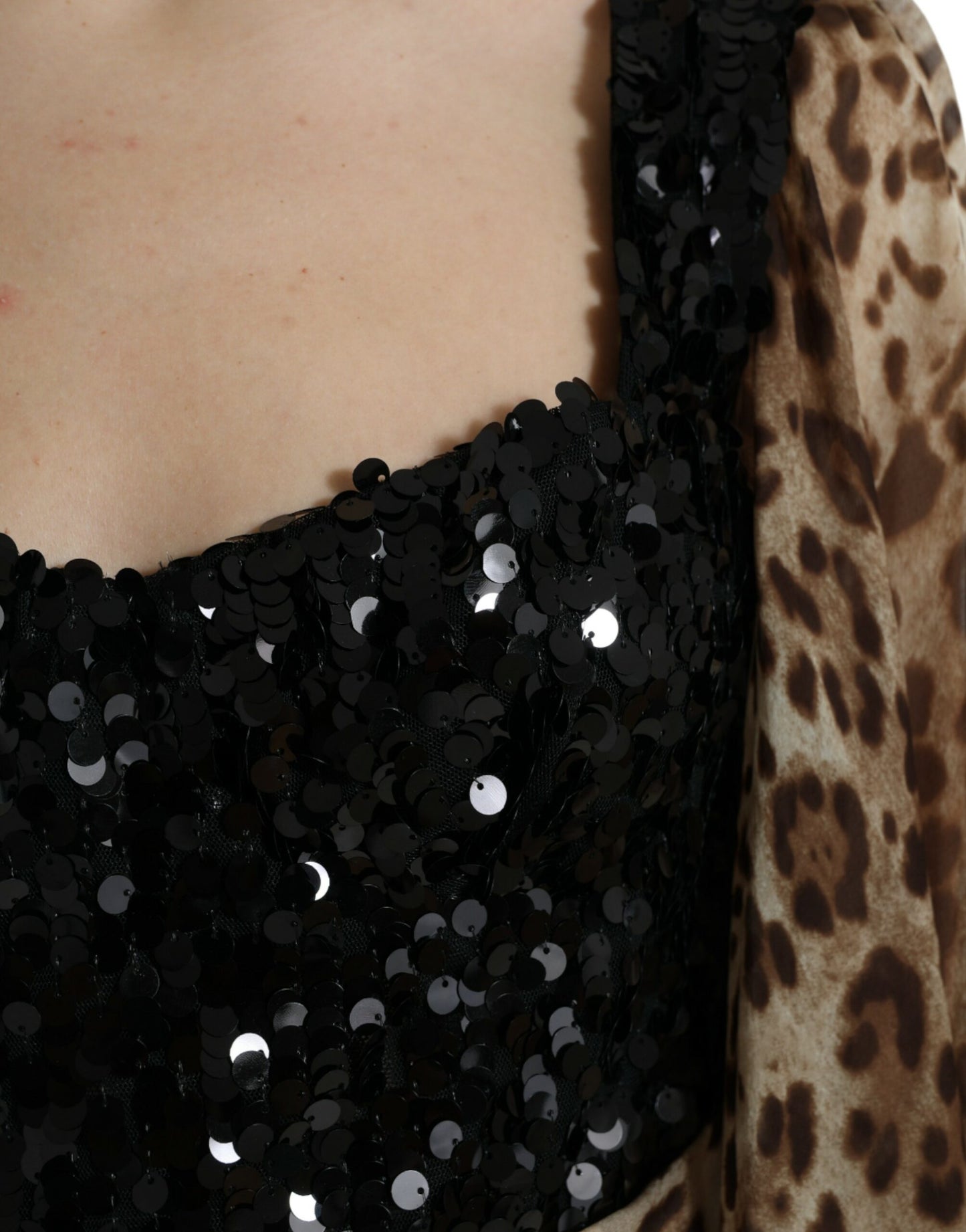 Dolce &amp; Gabbana Elegant Leopard Sequin Dress