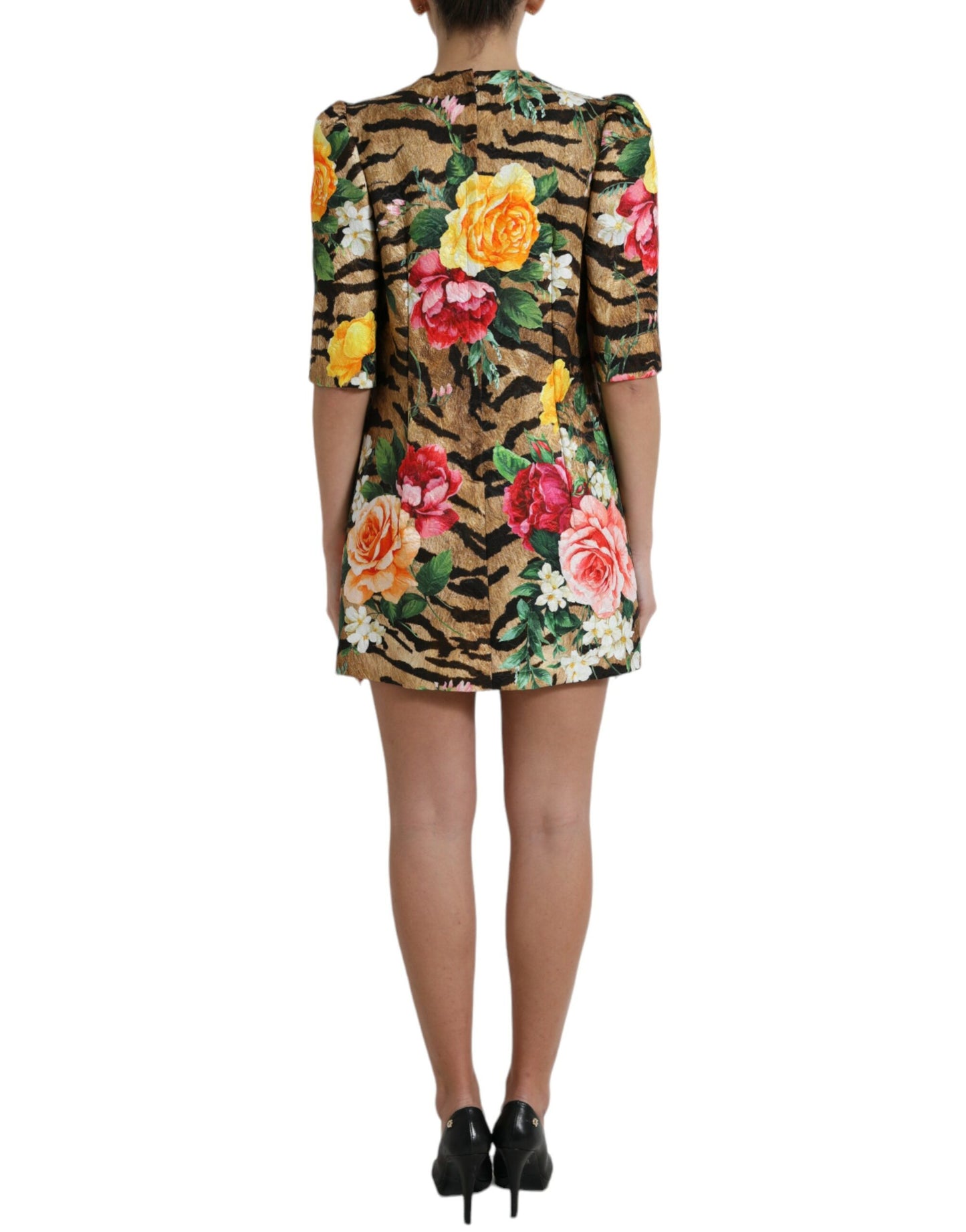 Dolce & Gabbana Mini-Shiftkleid mit Tier- und Blumenmuster