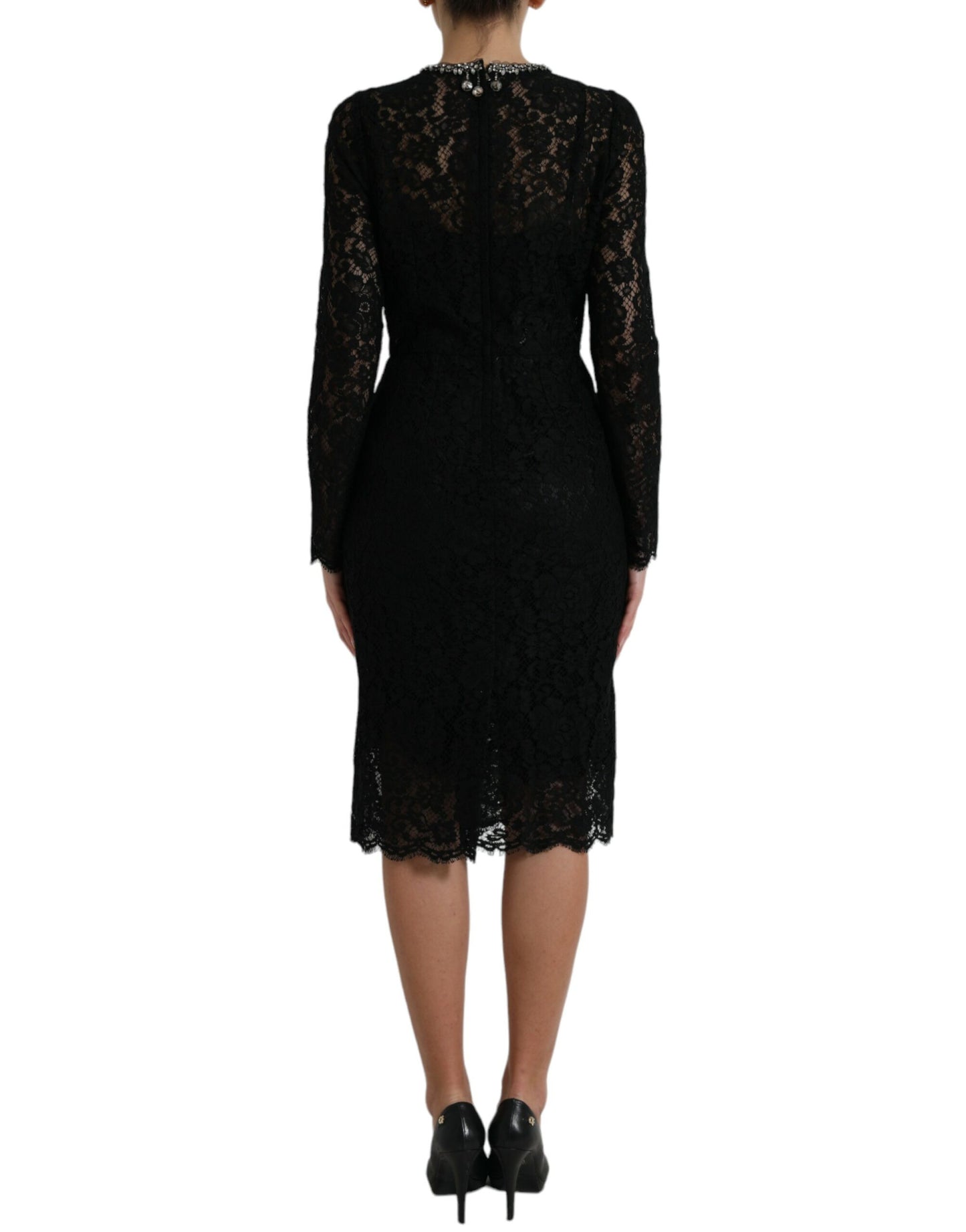 Dolce &amp; Gabbana Elegant sheath dress with crystal embellishments