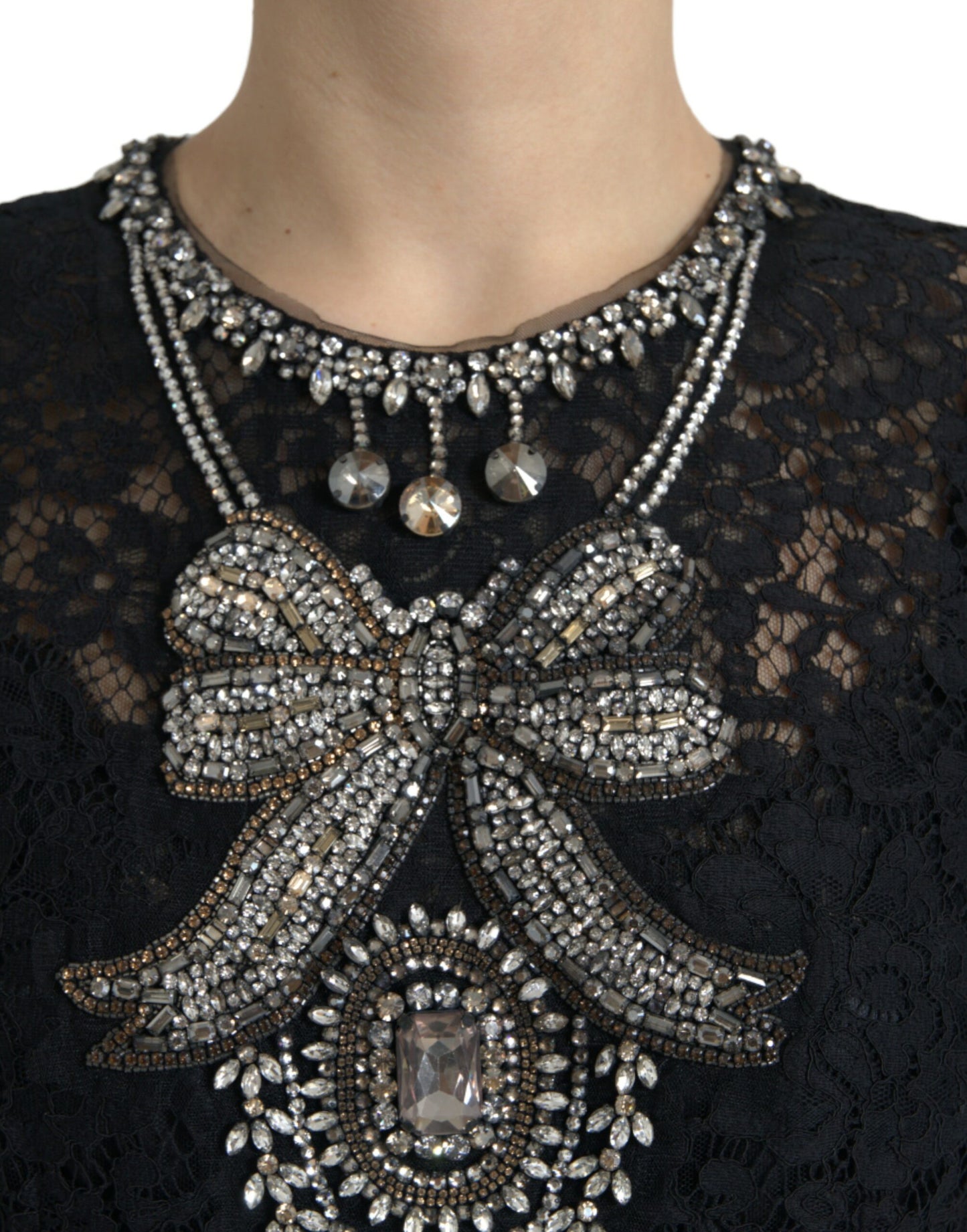 Dolce &amp; Gabbana Elegant sheath dress with crystal embellishments