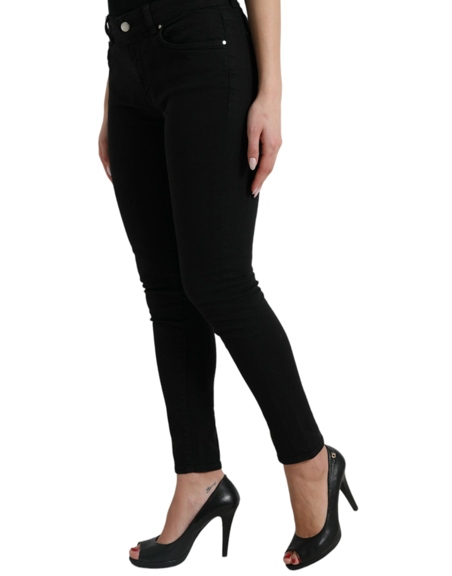 Dolce &amp; Gabbana Chic black mid-rise stretch jeans