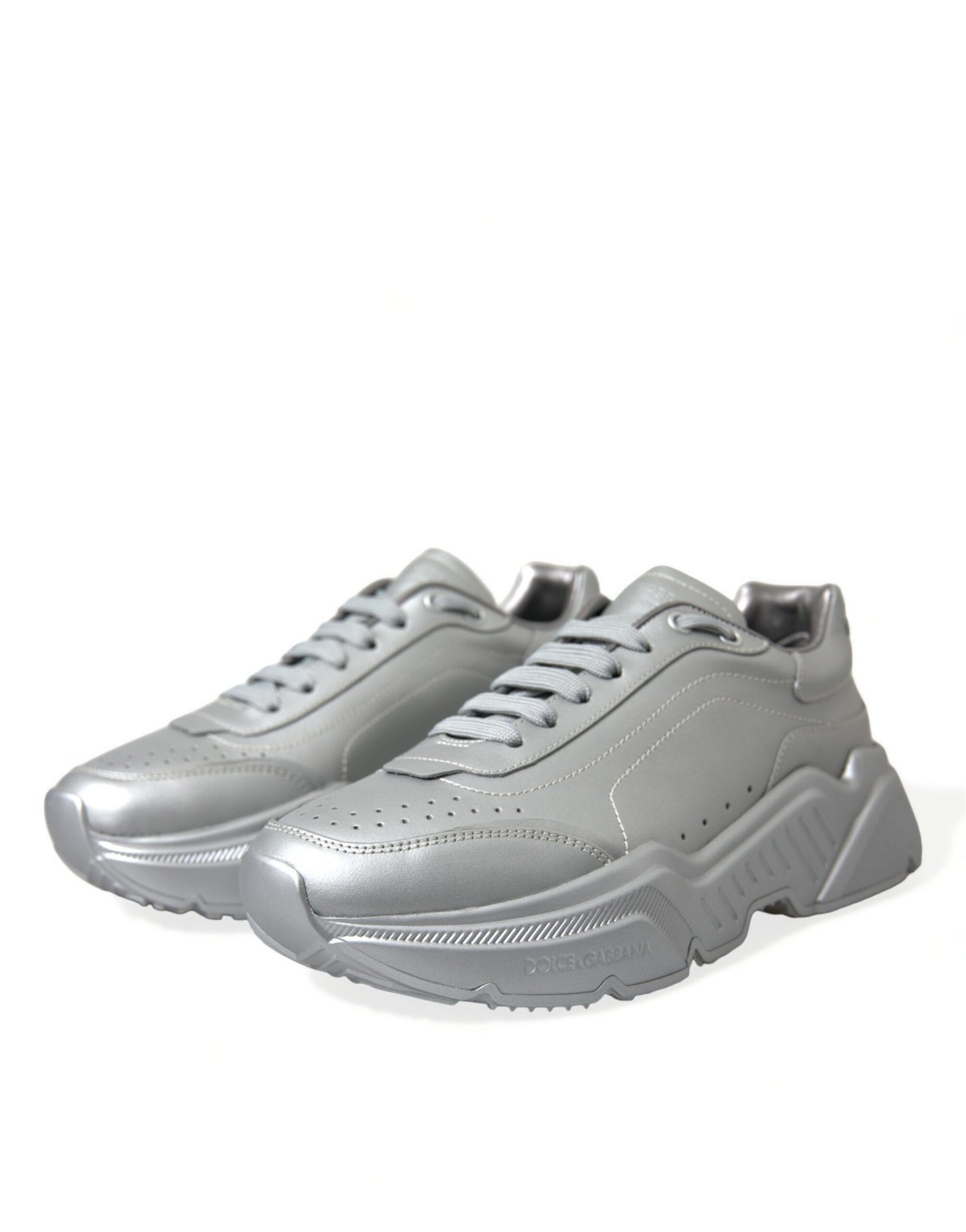 Dolce &amp; Gabbana Elegant sneakers in silver calfskin