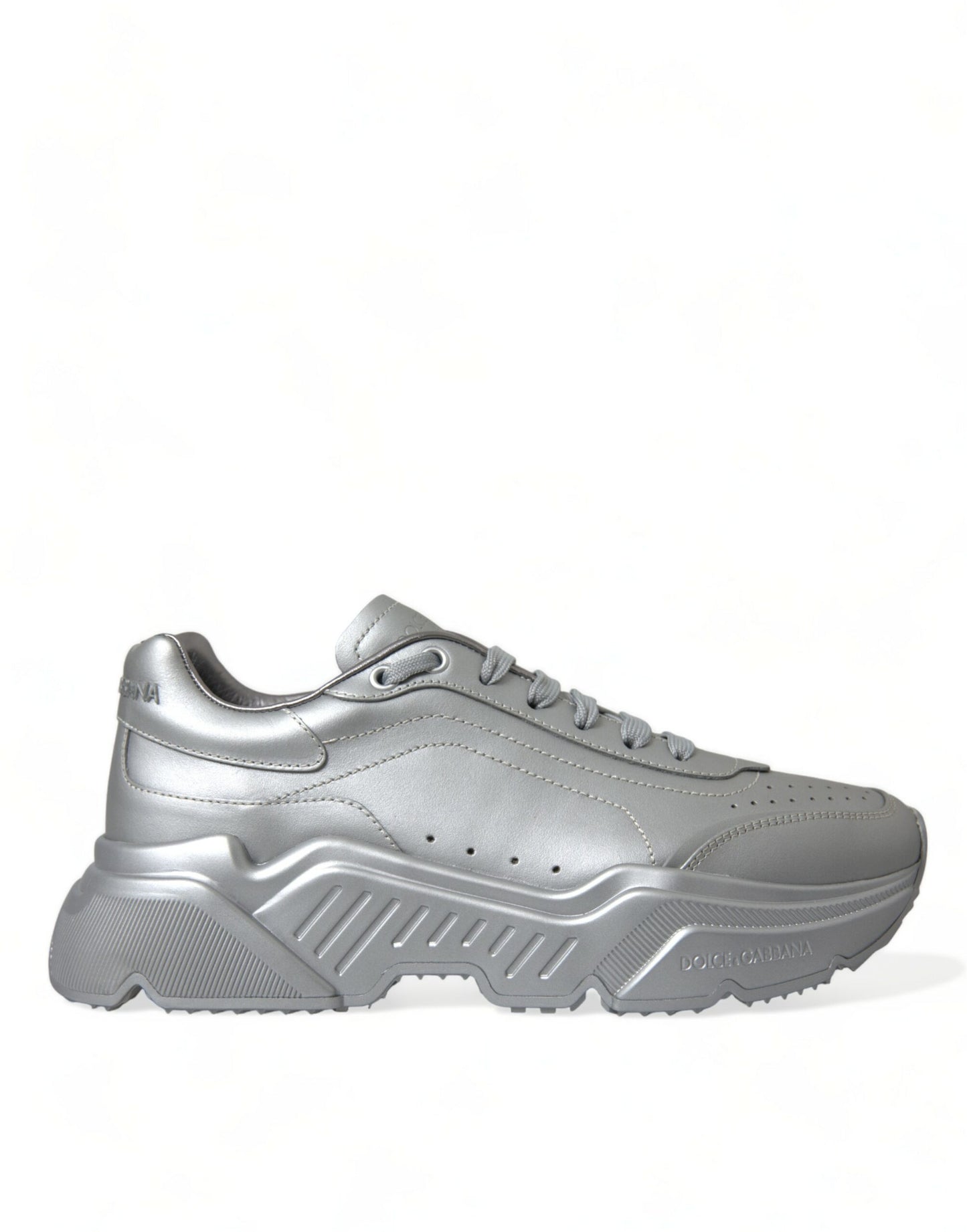 Dolce &amp; Gabbana Elegant sneakers in silver calfskin