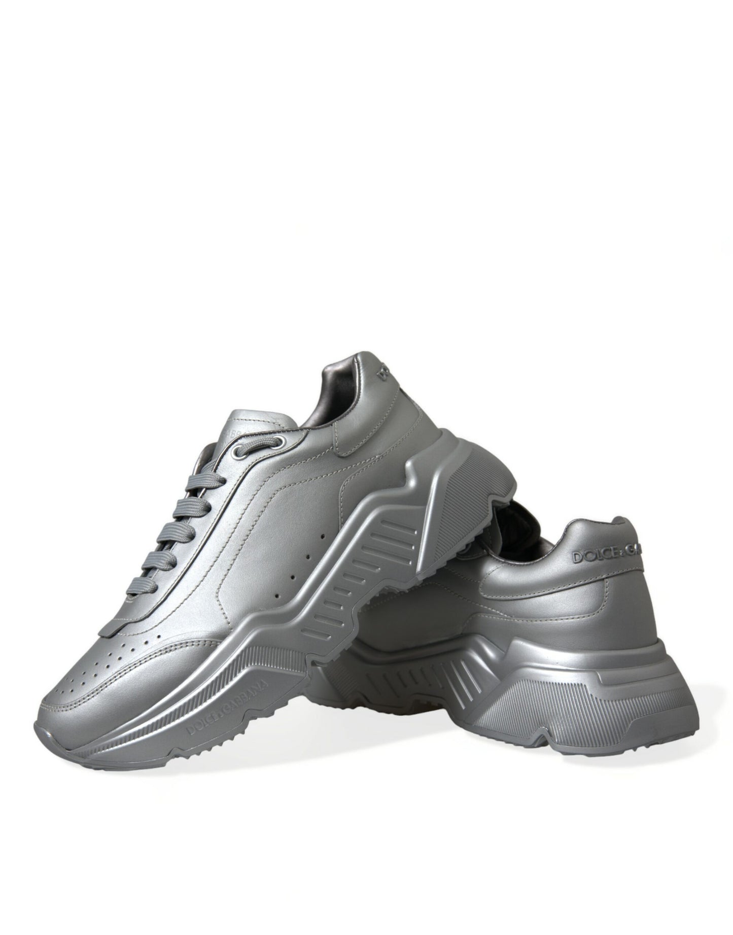 Dolce &amp; Gabbana Elegant sneakers in silver calfskin