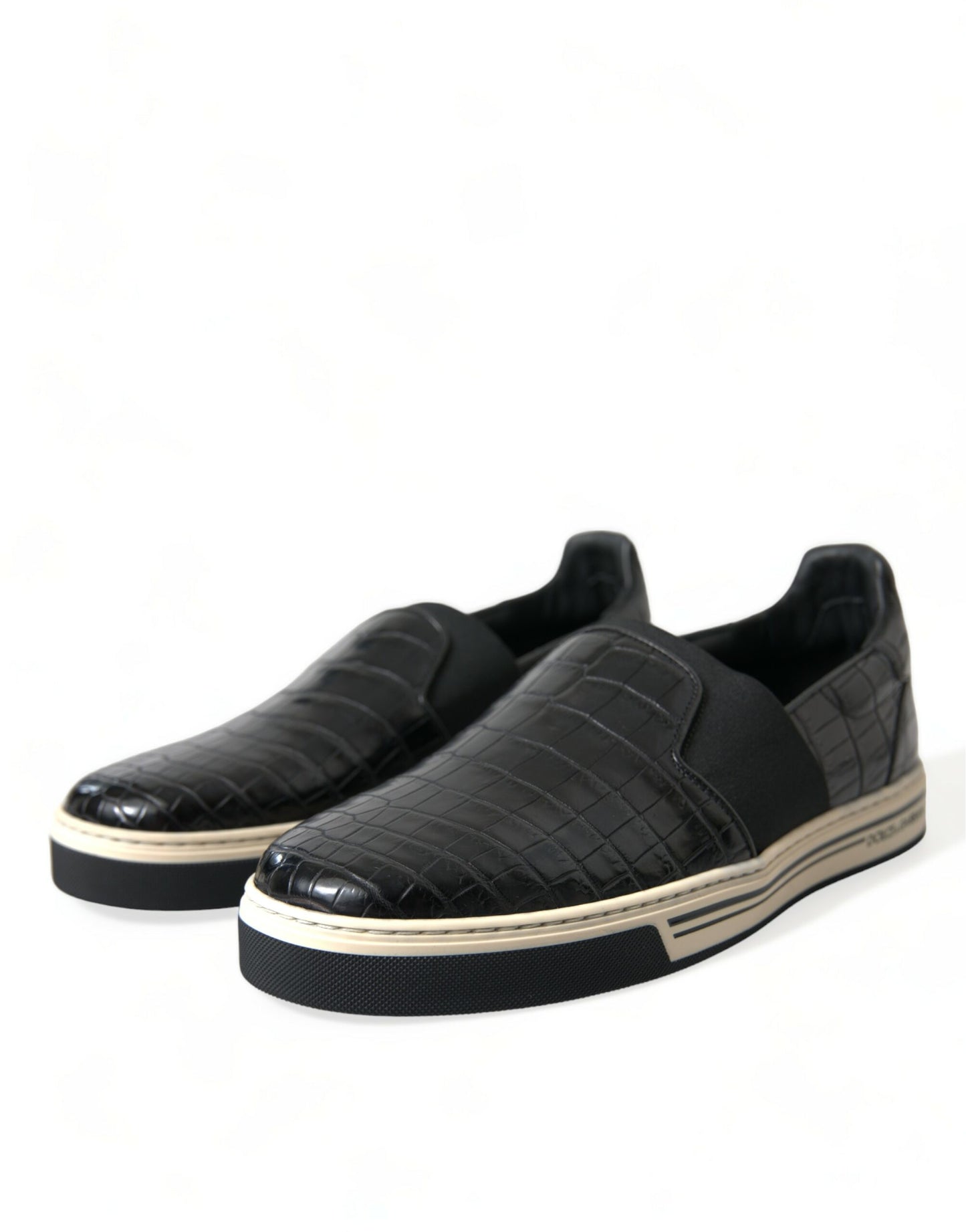 Dolce &amp; Gabbana Elegant low-top sneakers made of crocodile leather