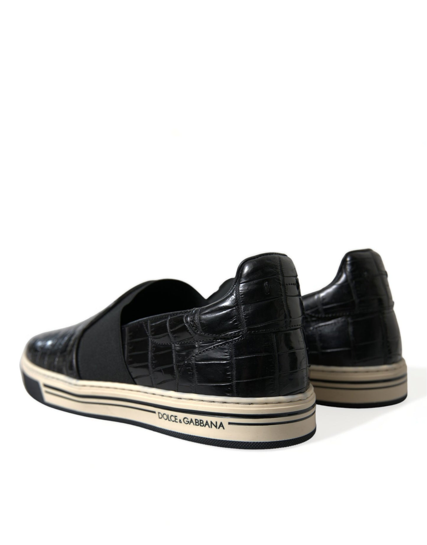 Dolce &amp; Gabbana Elegant low-top sneakers made of crocodile leather